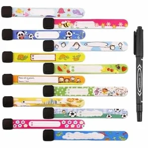Bracelet Identification Enfant Anti Perdu Réutilisable Étanche SOS Sécurité 12 Pièces