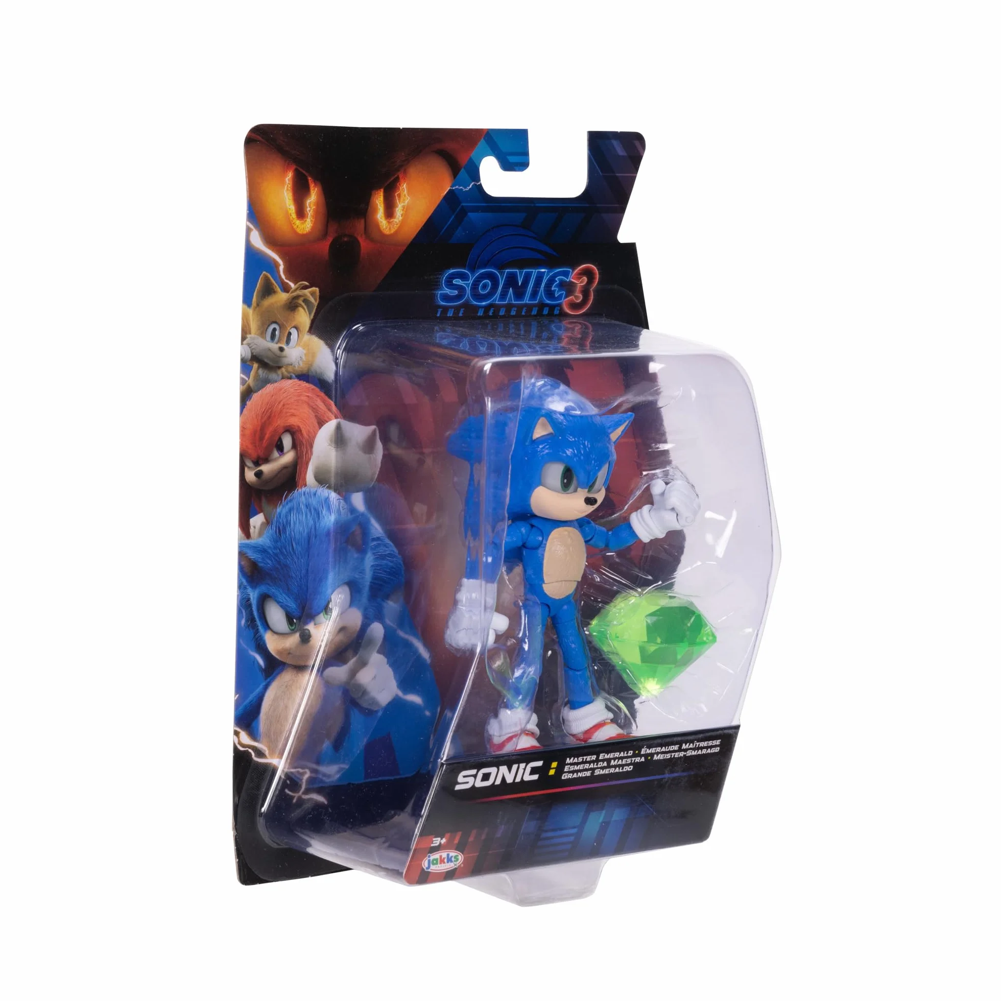 Sonic 3 Le Film Figurine Articulée Sonic avec Émeraude 12,7 cm 20 Articulations Jouet Collection Jeux Vidéo