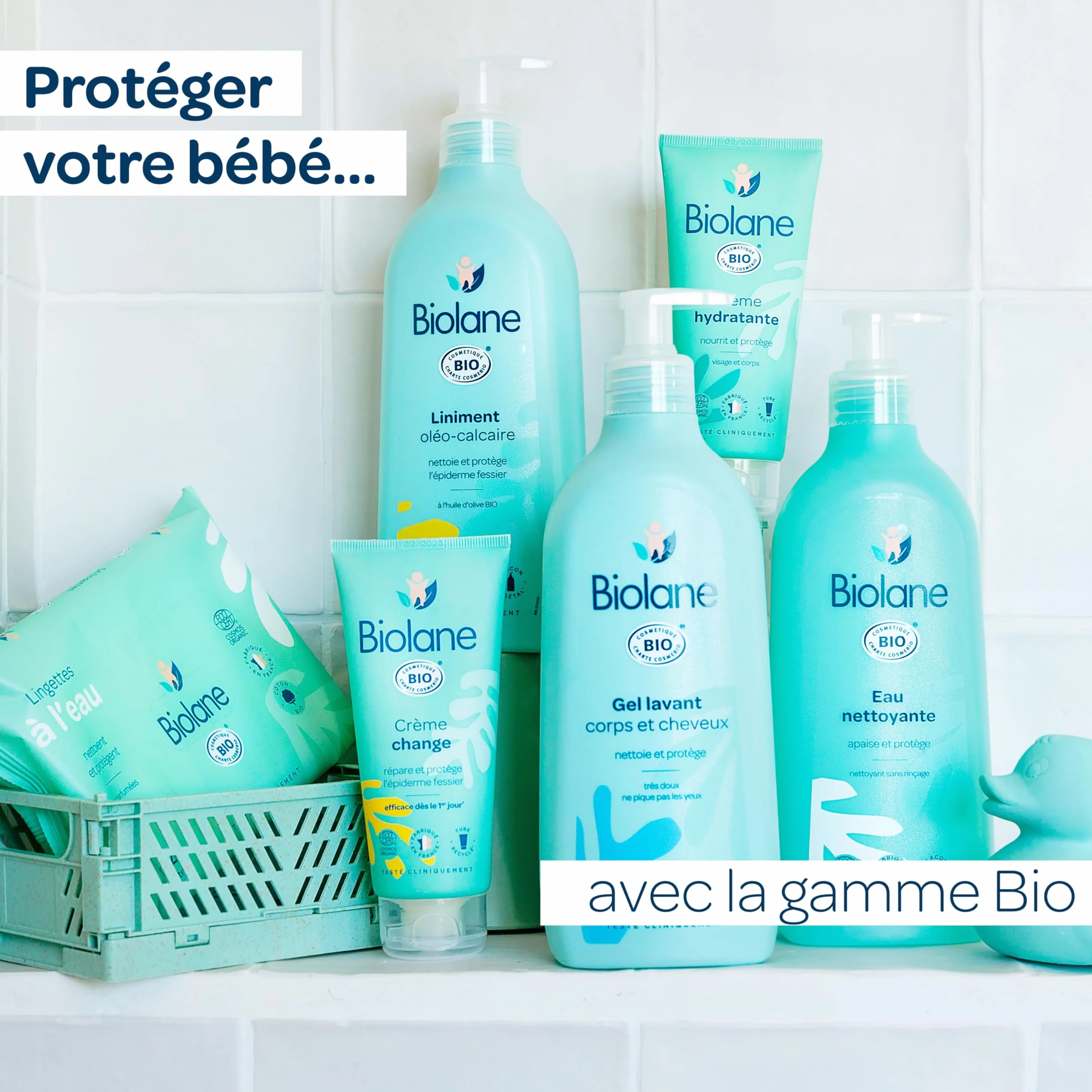 BIOLANE Liniment Bio oléo-calcaire Bébé 500ml Nettoyant sans rinçage 99% Origine naturelle Peaux Sensibles Fabriqué en France