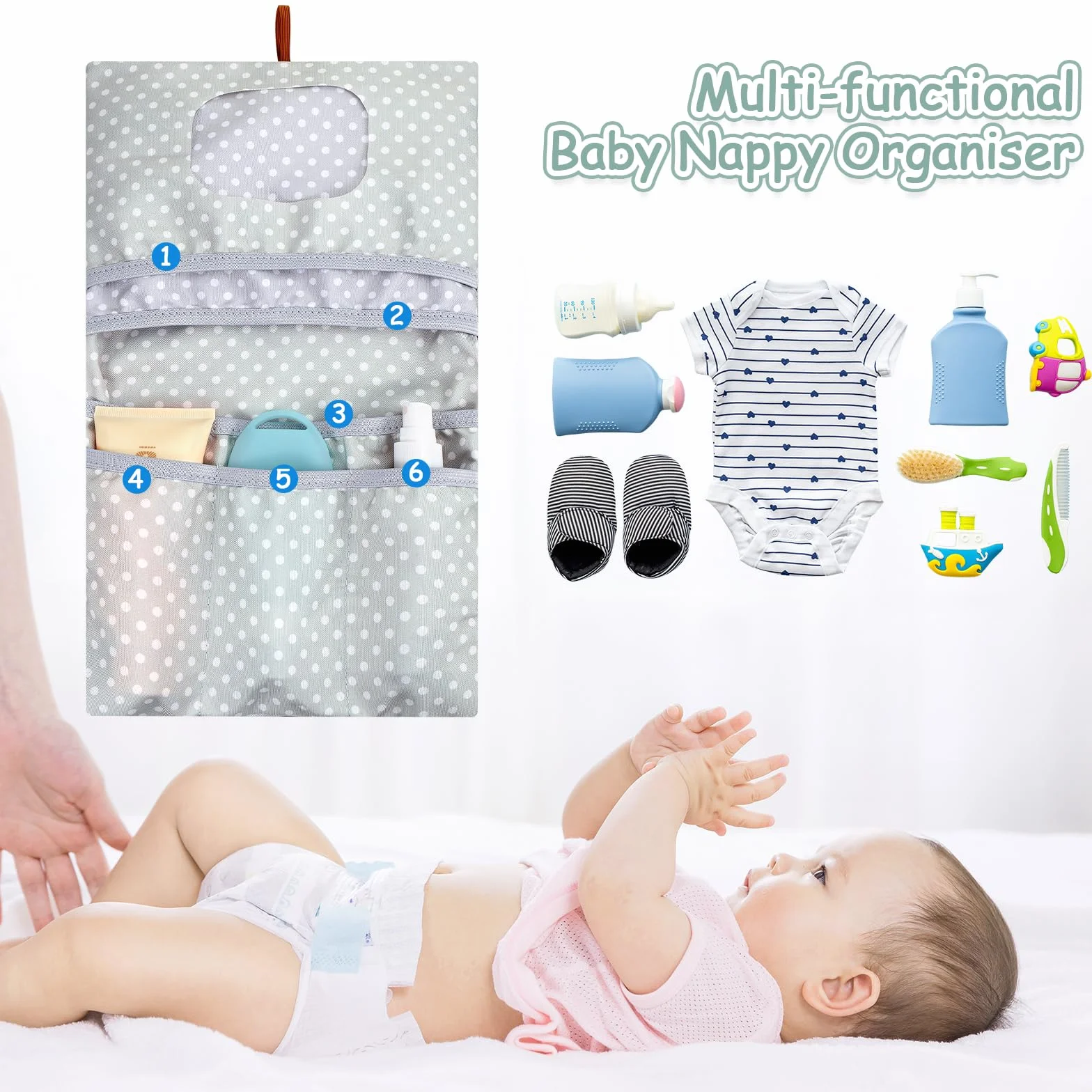 Zocipro Sac à Langer Bébé 2 en 1 Lingettes, Organisateur Pochette de Change Réutilisable