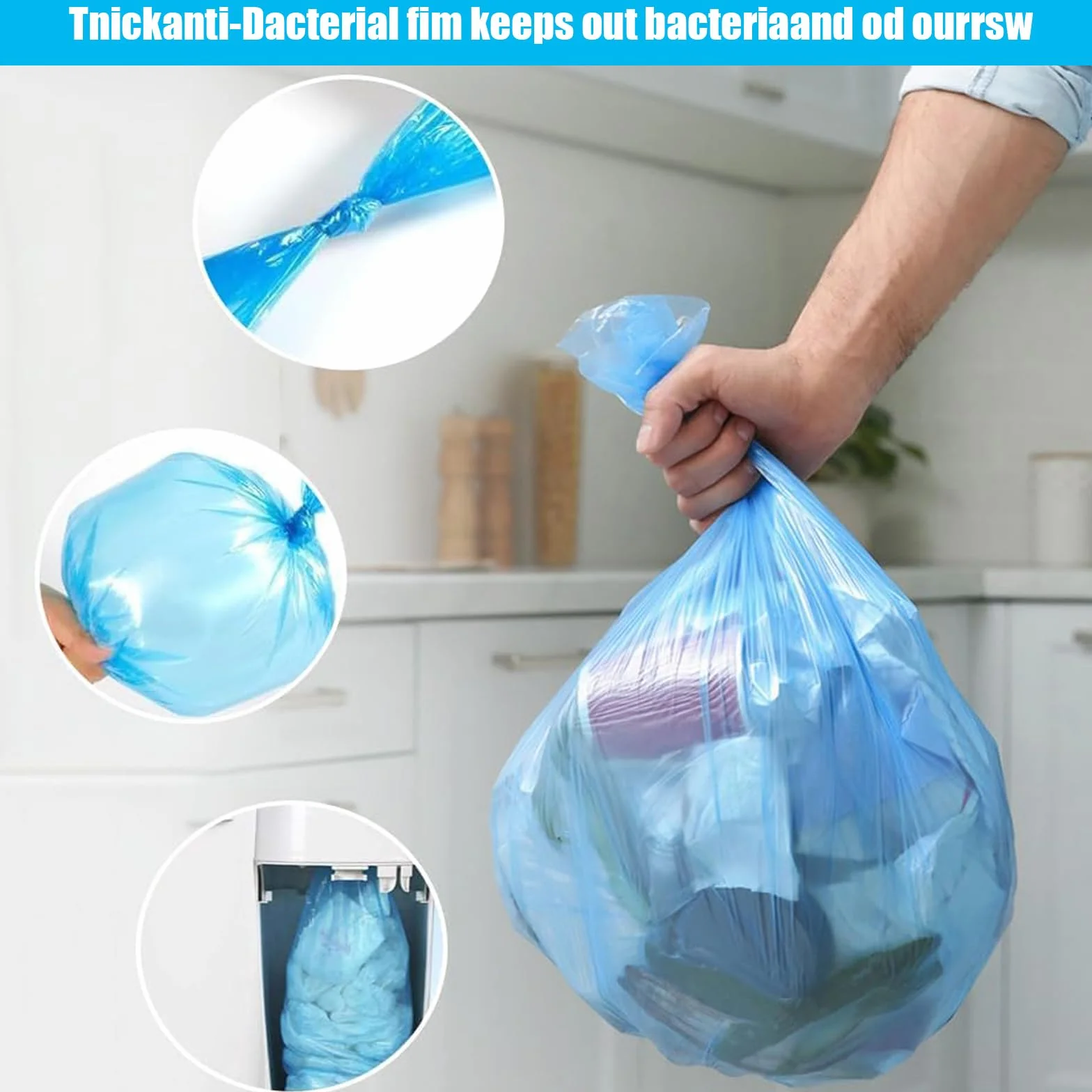 Sac Poubelle Couche Recharge 12 Pièces Grande Capacité Anti-odeur Compatible Tous Types (Bleu)