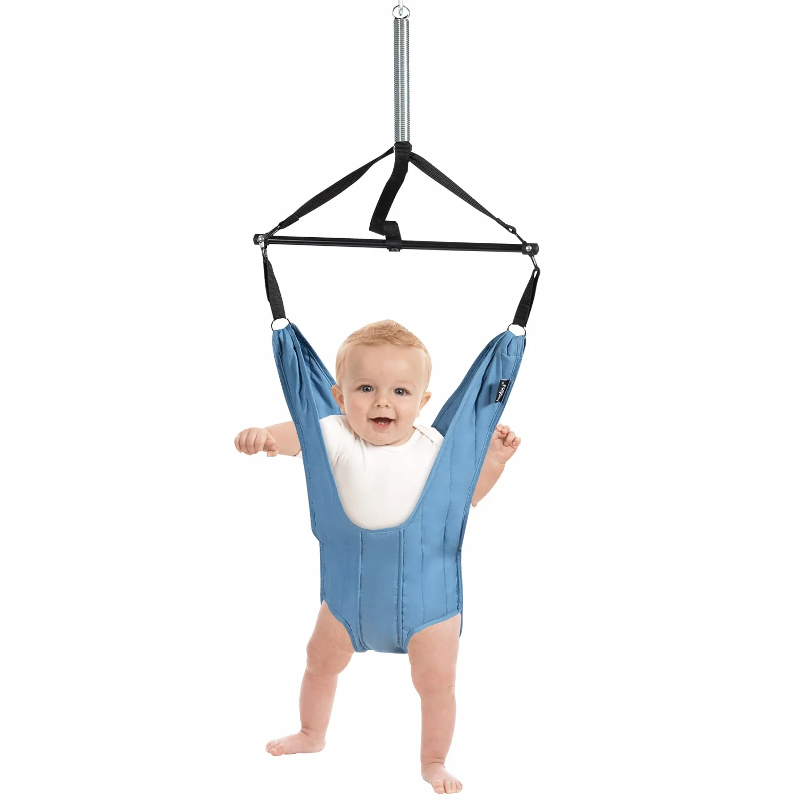 COSTWAY Sauteur de Porte Bébé 6-12 Mois, Siège Suspendu Chaîne Réglable 29-93 cm, Tissu TC Tube Fer, Charge Max 12KG, Bleu