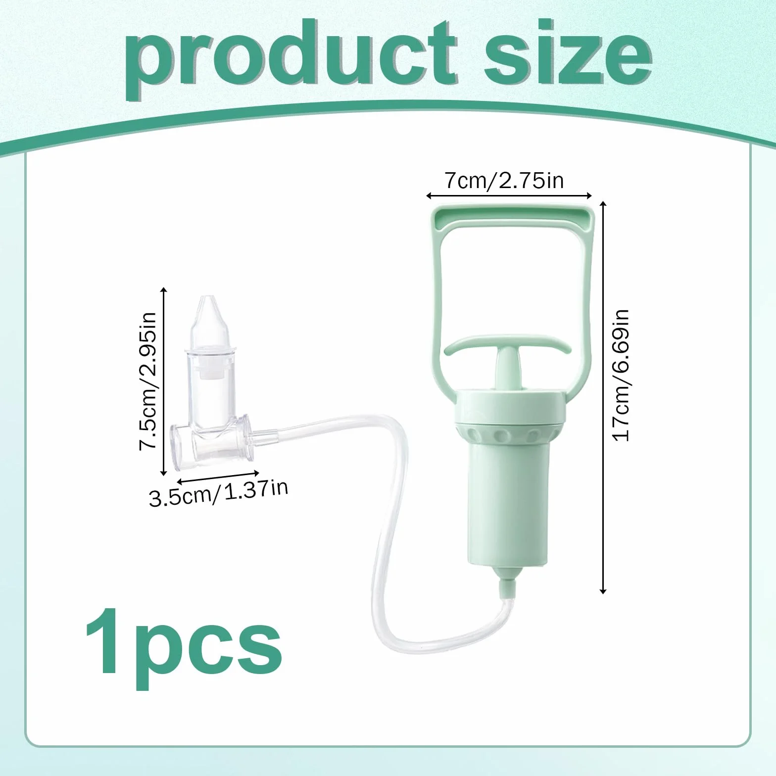 Aspirateur Nasal Manuel Mouche Nez Bébé Pompe Portable Nettoyeur Réutilisable Vert Clair