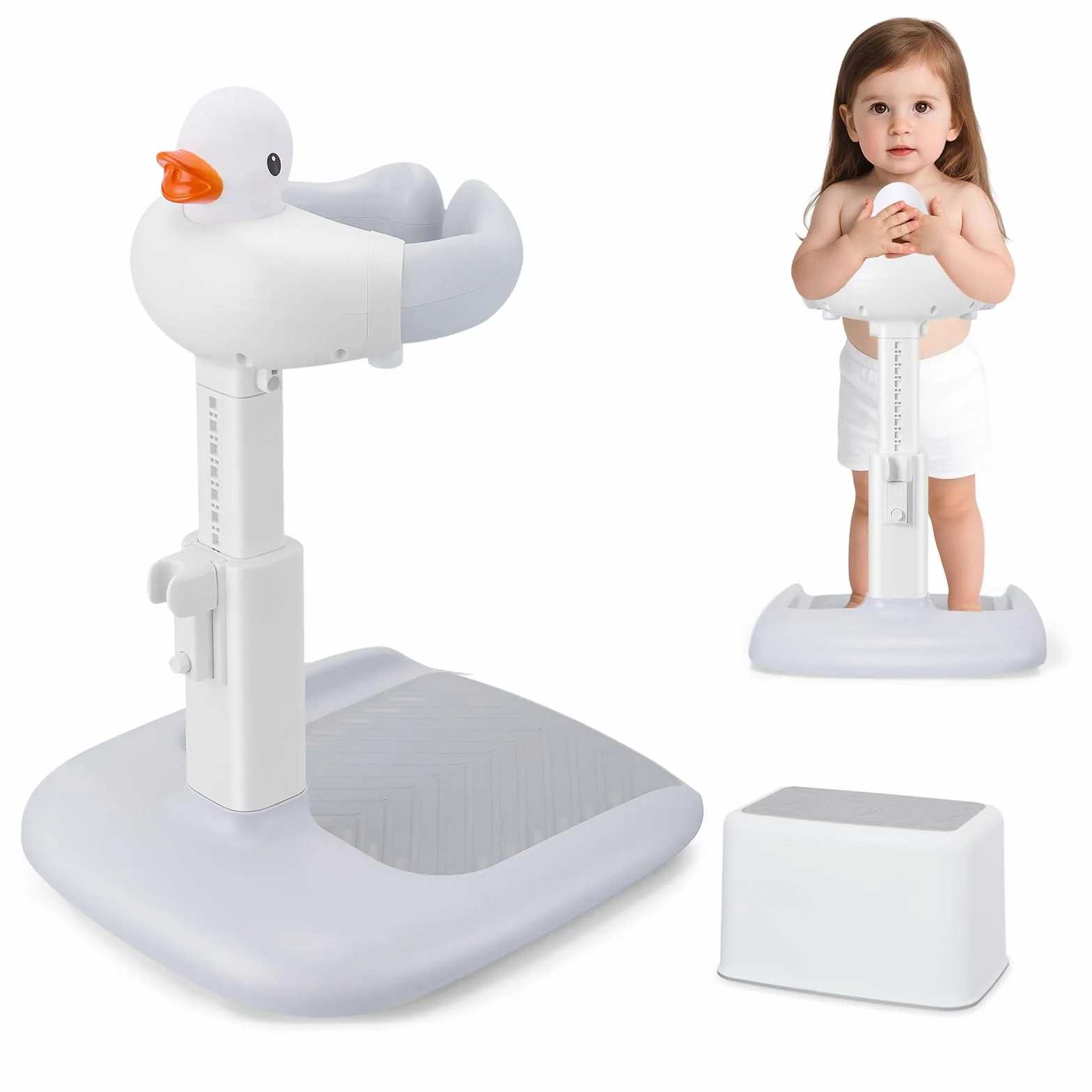 Baignoire bébé avec support de douche, aspiration stable et forte, support pour bébé debout