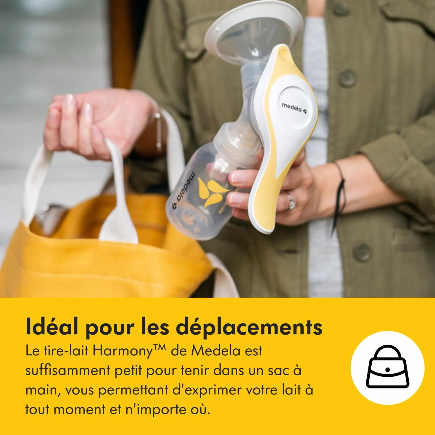 Medela tire-lait manuel Harmony avec protections PersonaFit Flex et technologie 2-Phase Expression