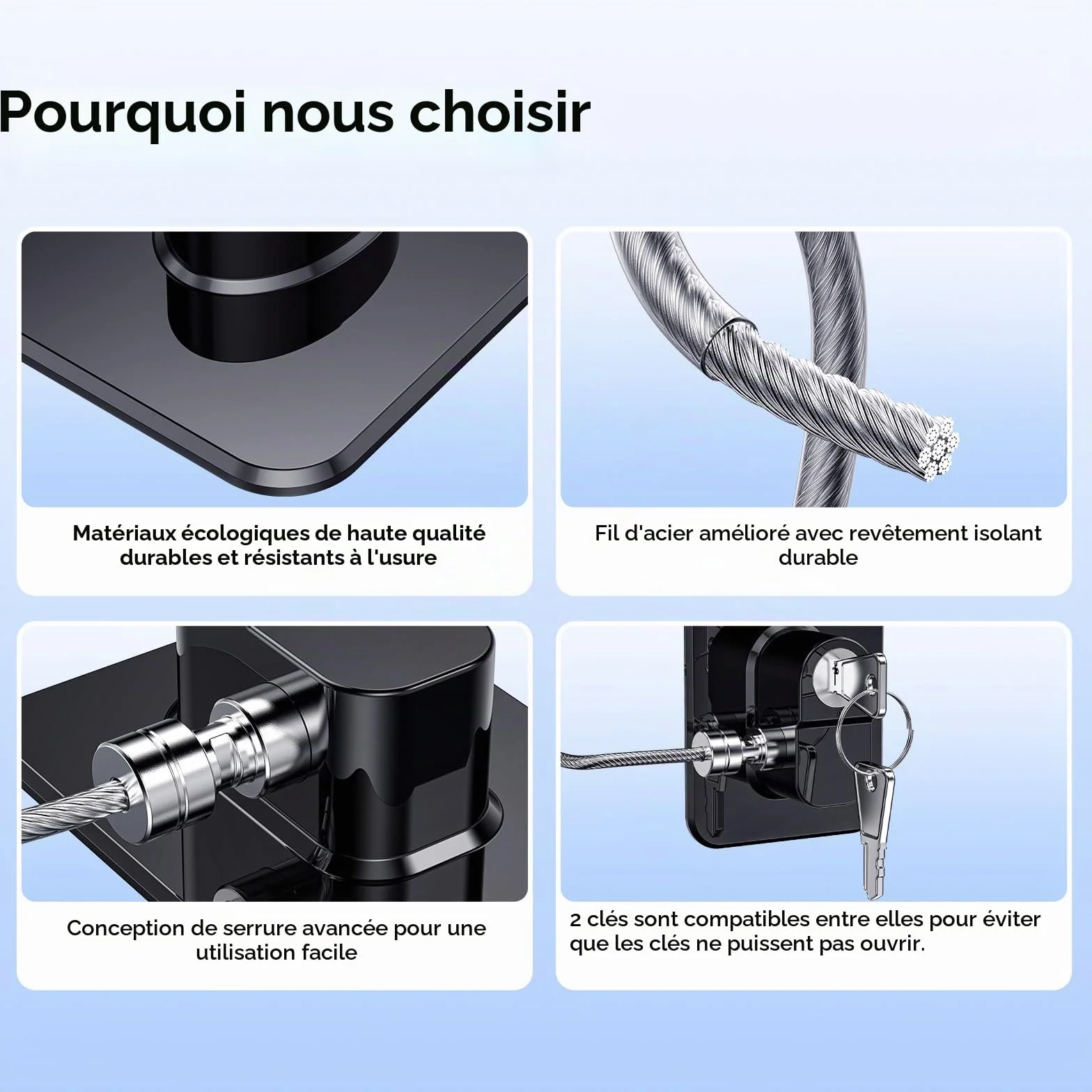 Lot de 2 Cadenas Frigo pour Enfants, Verrou Sécurité Réfrigérateur Sans Percage, Noir