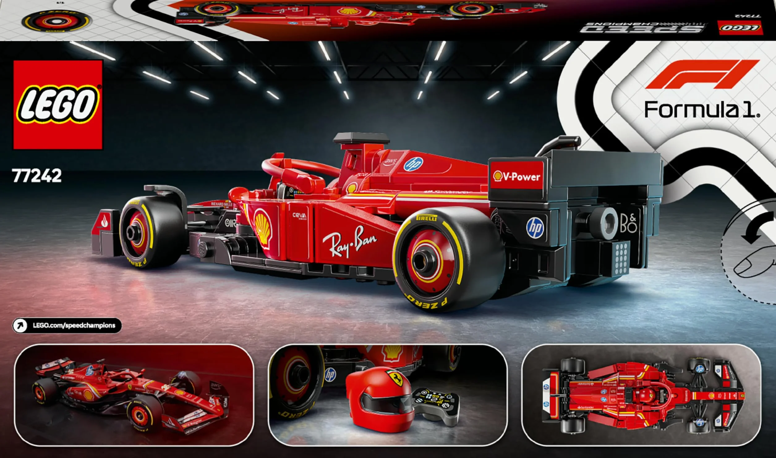 LEGO Speed Champions Ferrari SF-24 F1 Voiture de Course - Jeu de Construction avec Minifigurine Pilote 77242
