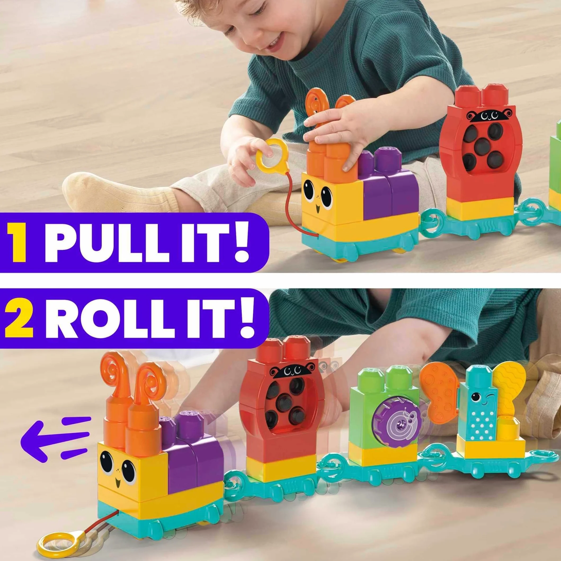 Mega Bloks Coffret de Construction Sensoriel 30 Gros Blocs pour Tout-Petits 1-3 Ans HKN44
