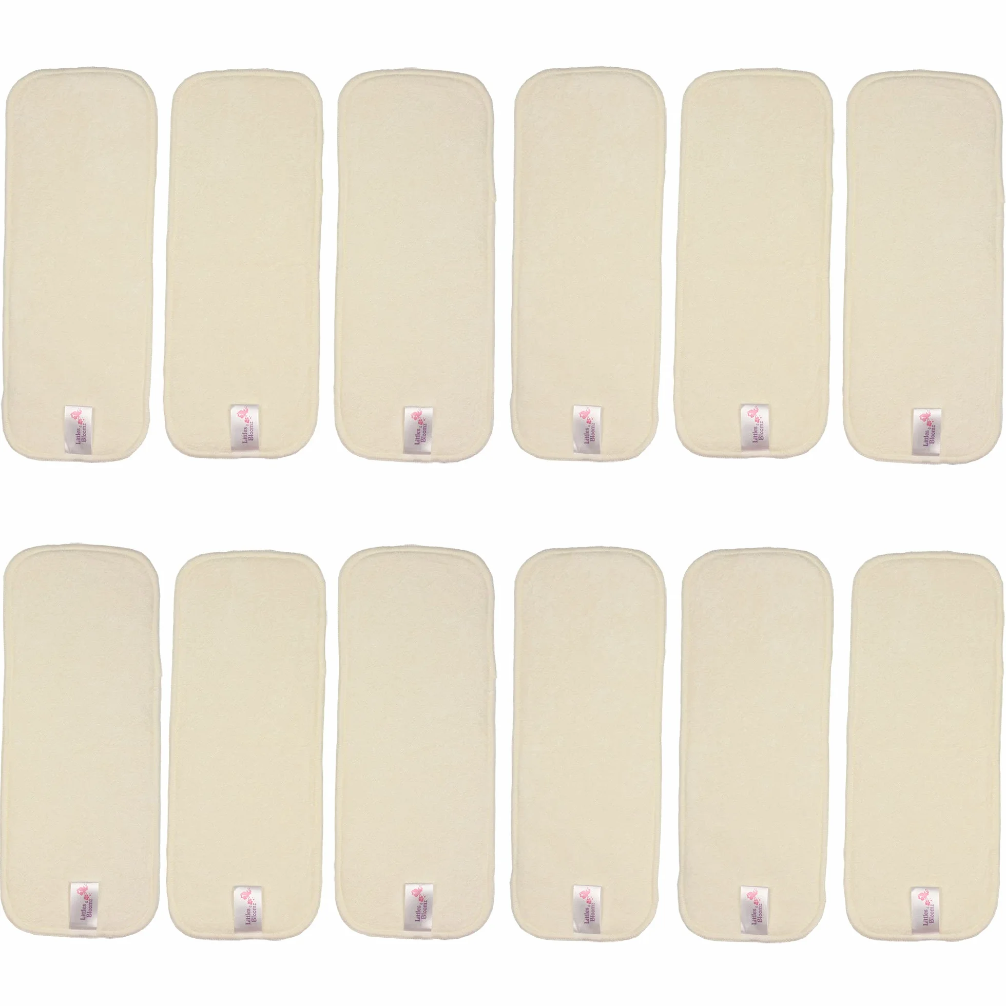 Littles & Bloomz Lot de 12 Inserts Couches Lavables Viscose de Bambou pour Couche de Poche Réutilisable
