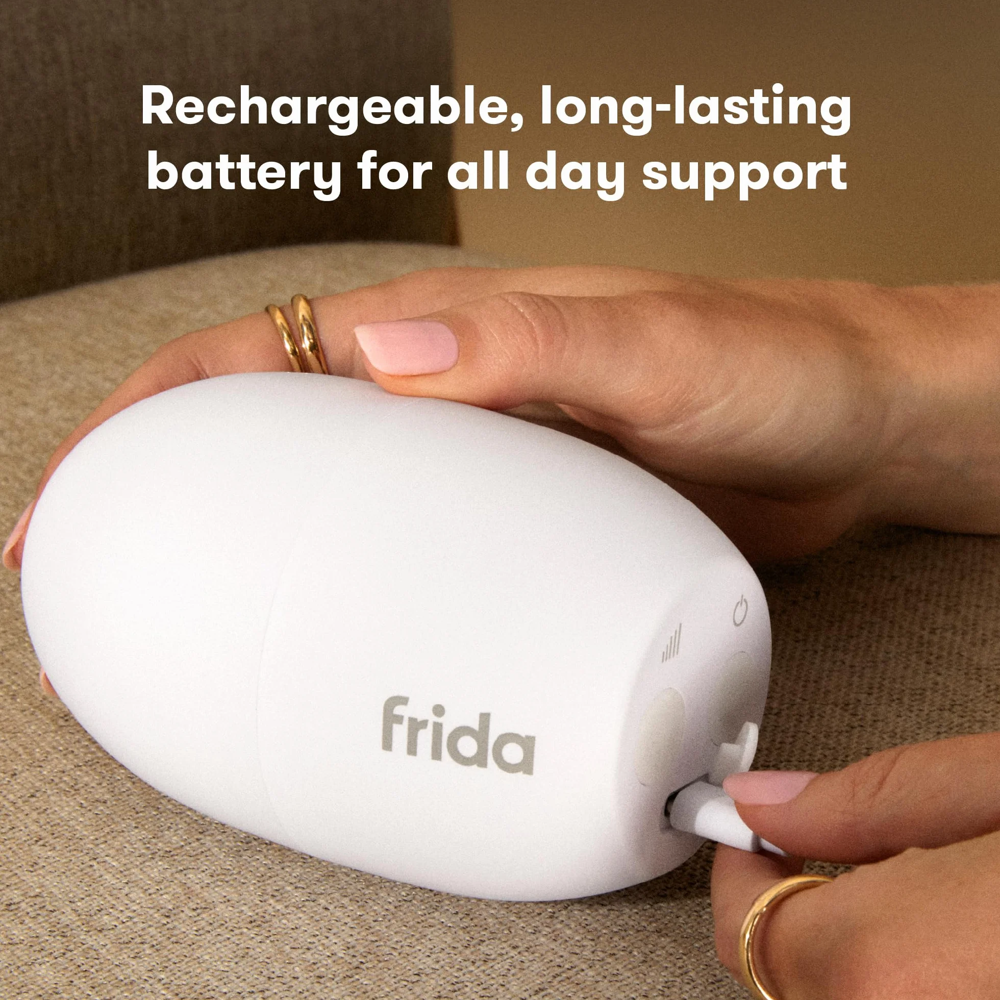 Frida Baby Appareil à bascule mains libres 5 niveaux vibration rechargeable pour poussette berceau tétine bébé résistante eau