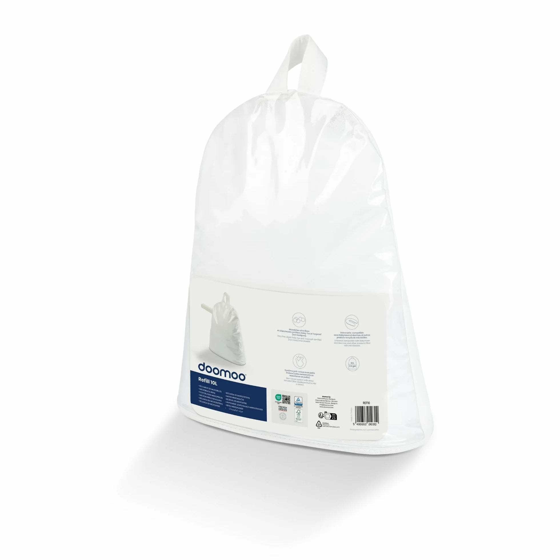 doomoo Recharge Microbilles Coussin Grossesse 10 L Oeko-Tex Toxproof