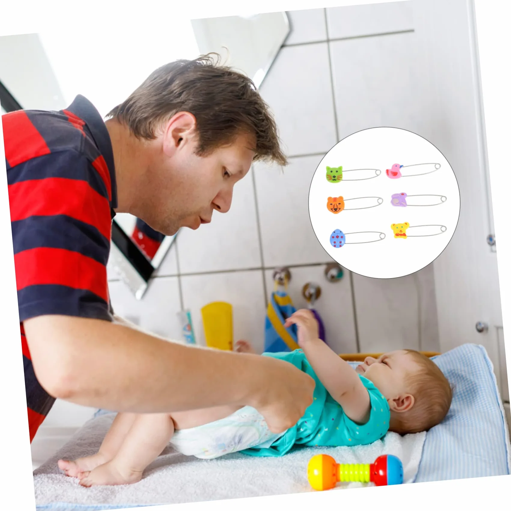 Toyvian Épingles de Sûreté en Acier Inoxydable pour Bébé Lot de 30 Verrouillage Sécurisé pour Couches