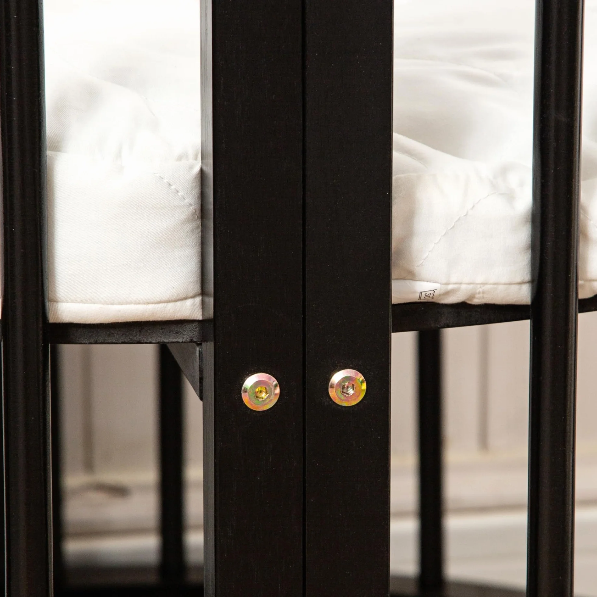 Baby Box Coffre de jeu rond en bois Parc Matelas inclus 91 x 91 x 85 cm Noir