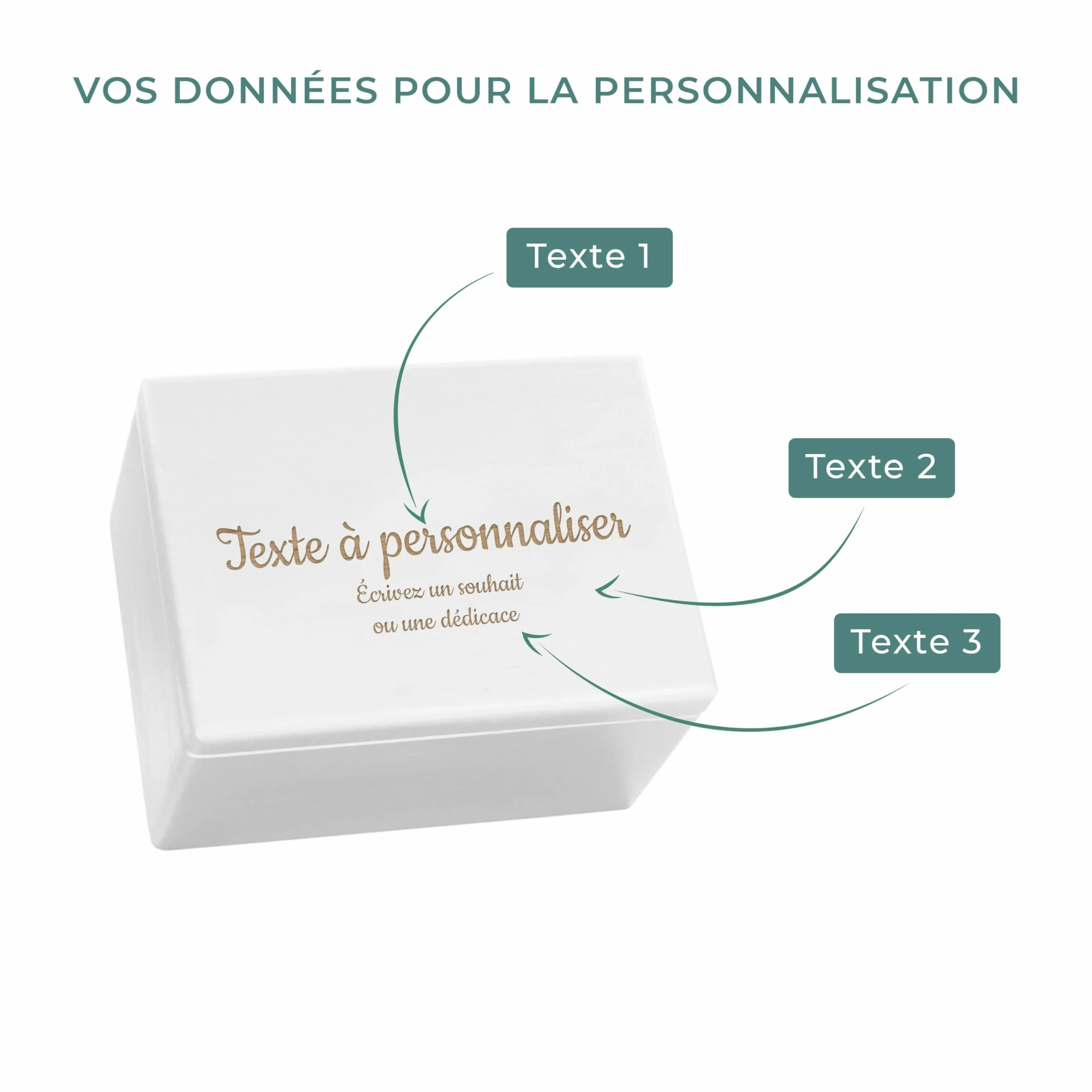 Boîte à souvenir bébé personnalisable LAUBLUST Taille XL 40x30x24cm Blanc Bois FSC® Cadeau naissance