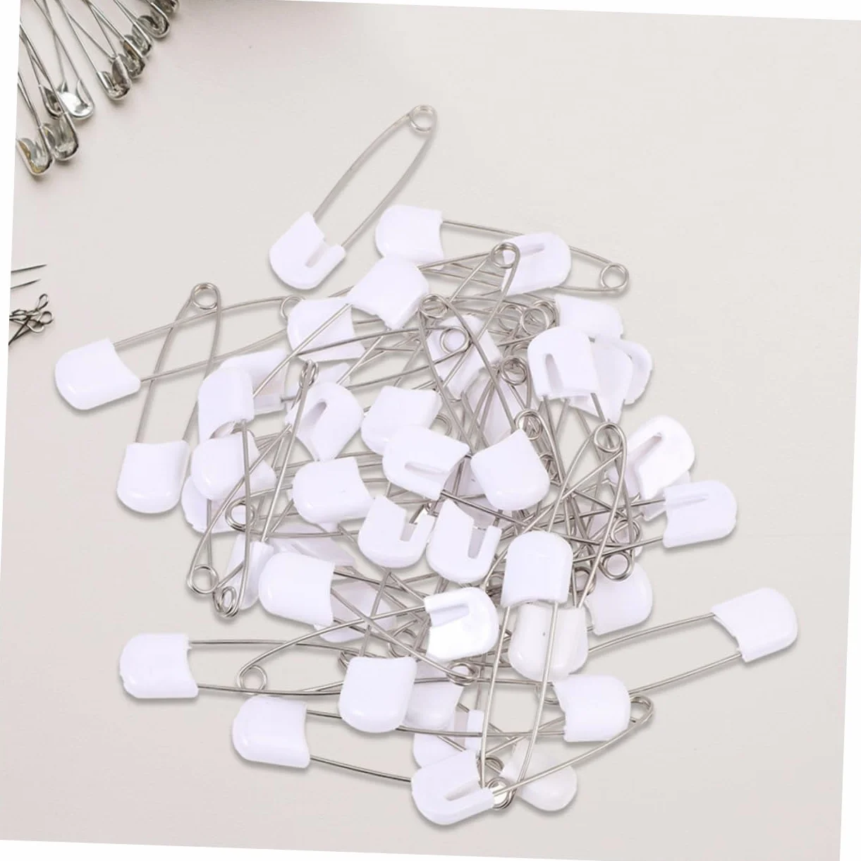 ERINGOGO Épingles de Sûreté Lot de 60 Blanches Alliage de Zinc PP pour Bébés Adultes