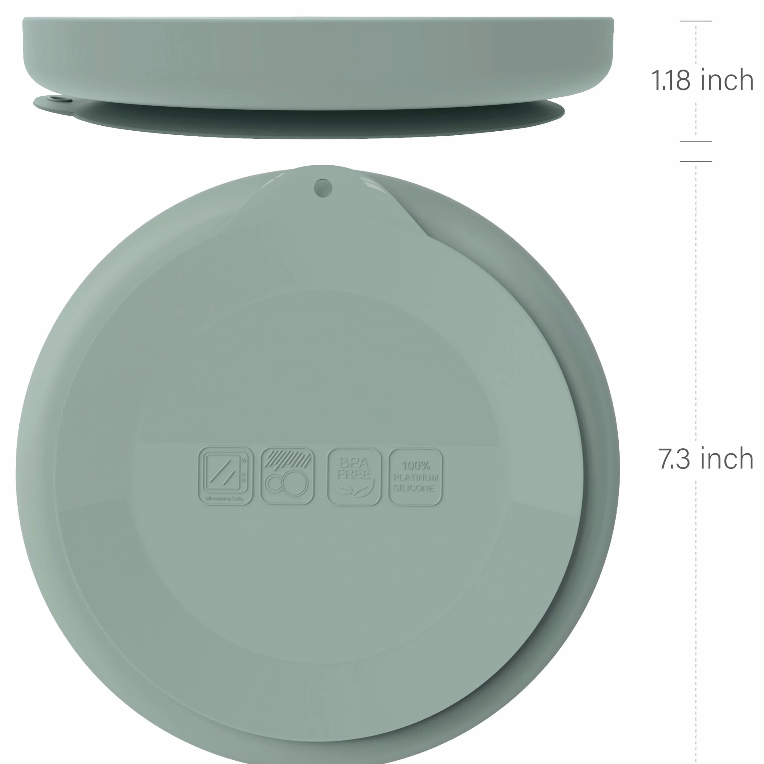 Moonkie Assiettes à Succion pour Bébés | Assiettes à Séparation en Silicone sans BPA avec Couvercle, Lavable au Micro-ondes