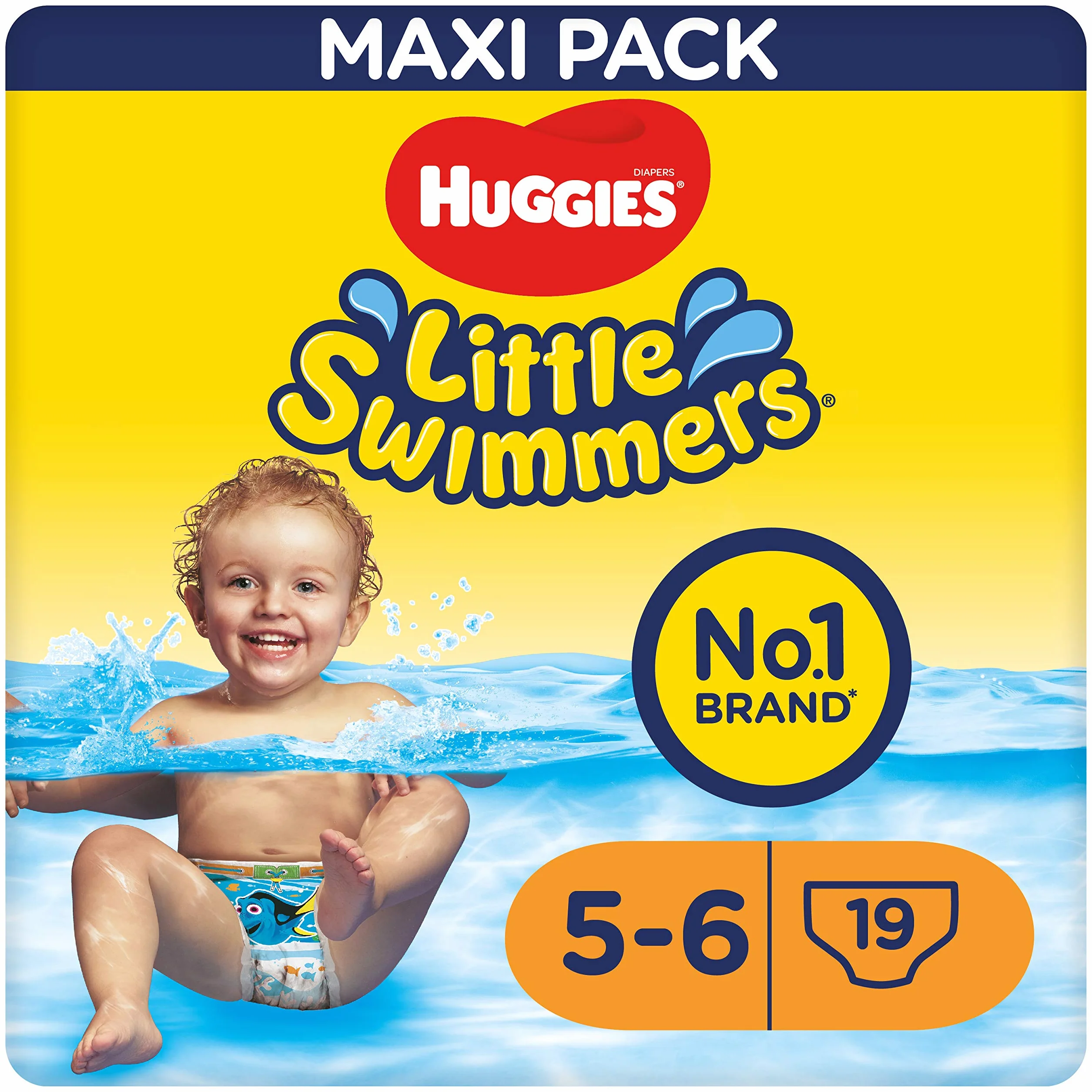 HUGGIES Little Swimmers Couches Taille 5-6 (12 à 18 kg), 19 Pièces