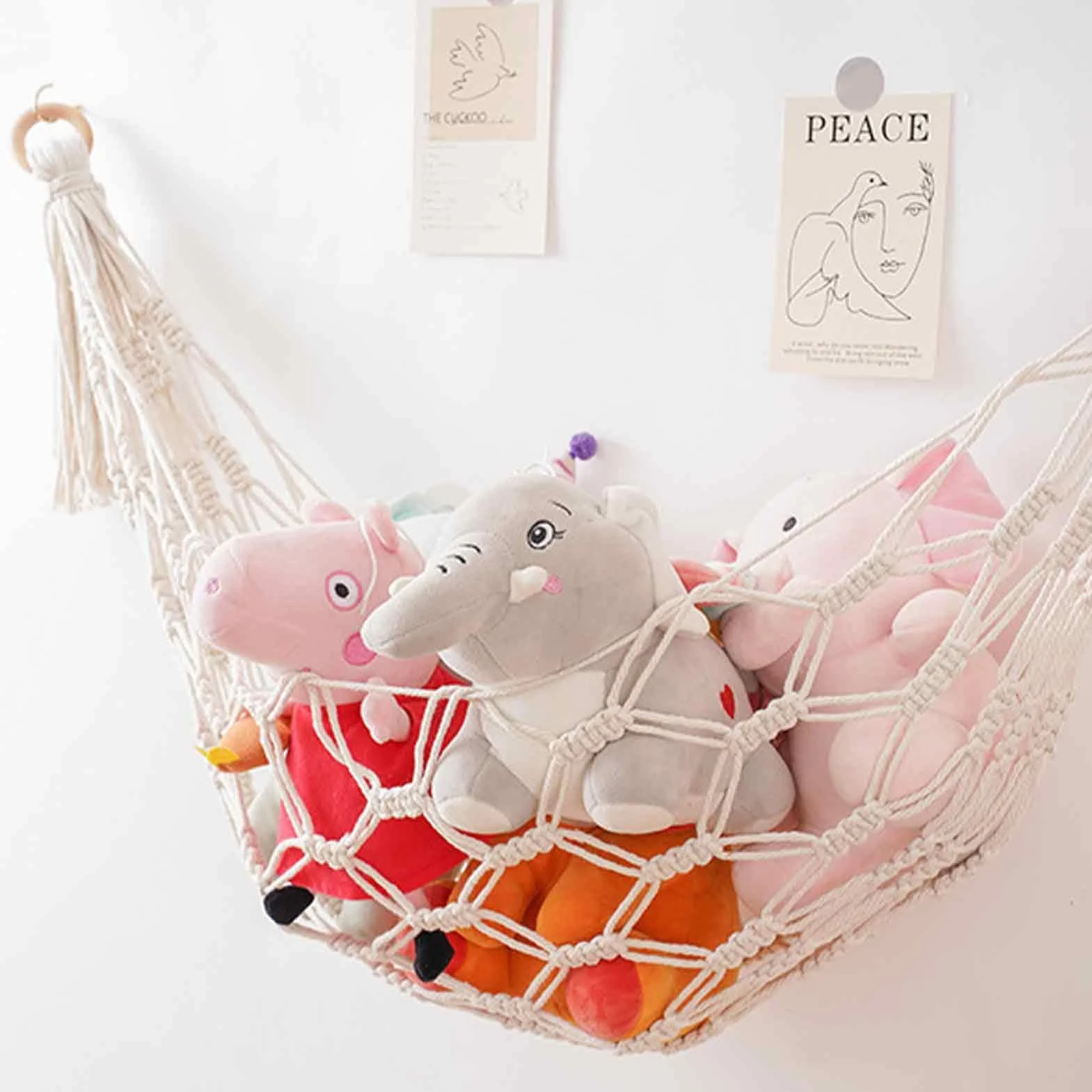 Hamac mural de rangement pour jouets, doudou, décoration chambre