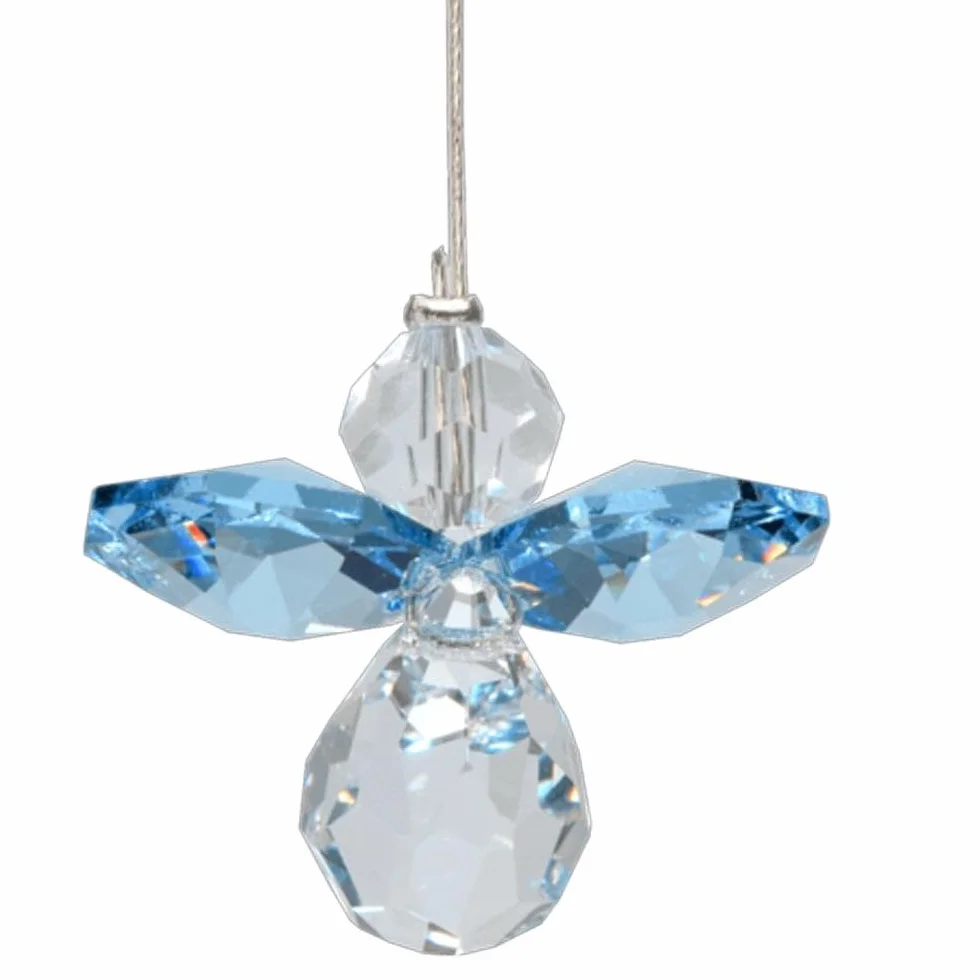 Pendentif en cristal Swarovski Pierre de naissance Ange MARS AQUAMARINE