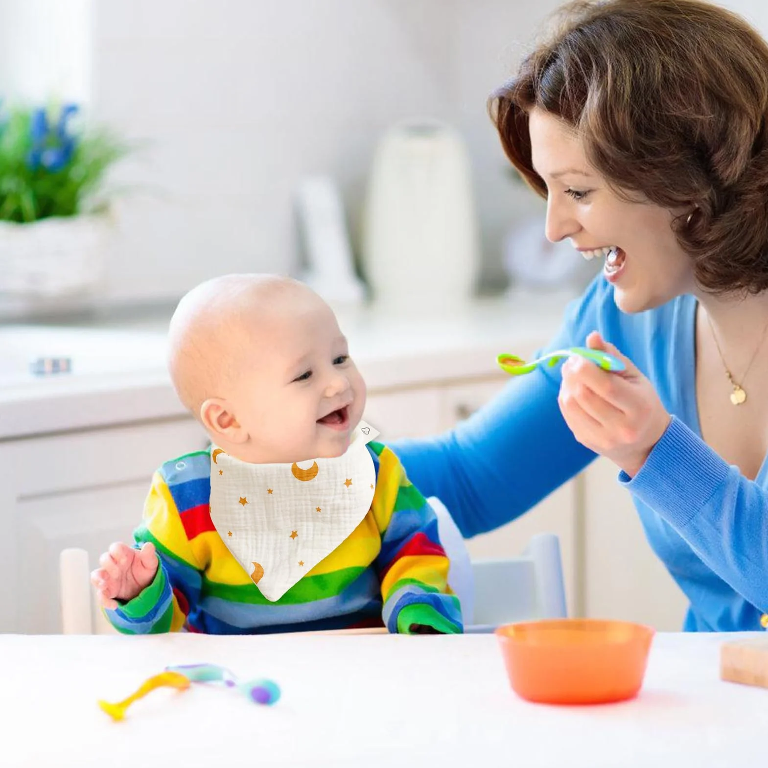 Bavoirs Bébé Doux Tissu Respirant Anti-Régurgitation Super Absorbant Unisexe