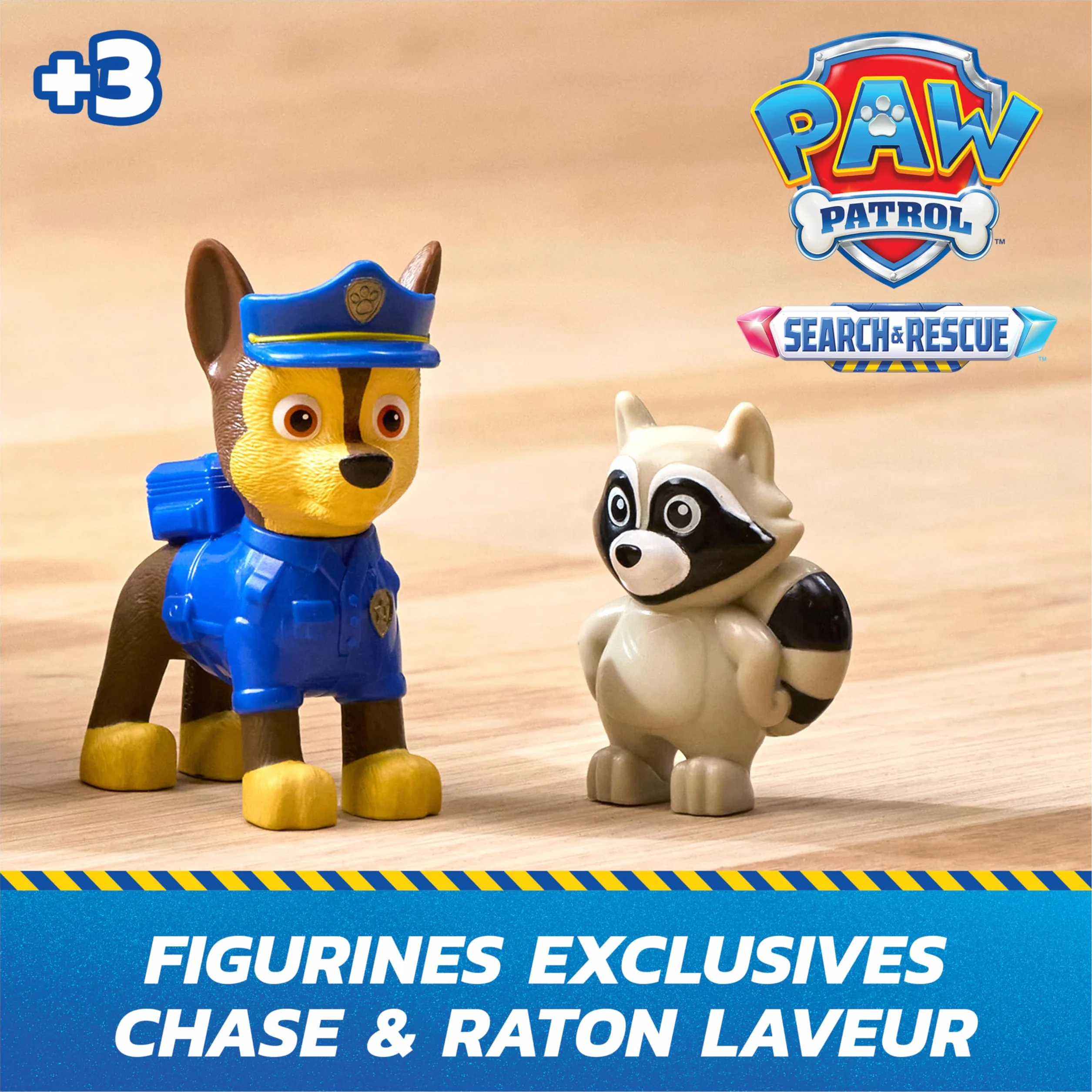 Paw Patrol Pat Patrouille Chase Search & Rescue Mission Détectives Voiture Figurine À Collectionner Jouet Enfant 3 Ans