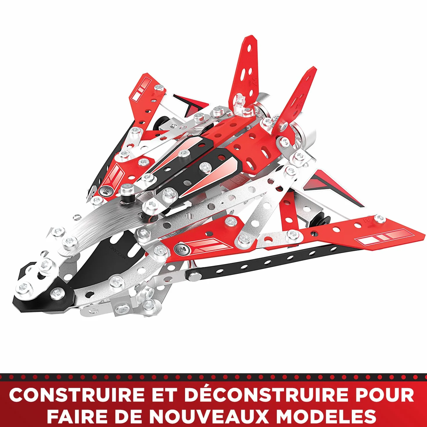 BANDAI Meccano Véhicules de Course 10 en 1 Coffret Construction 225 pièces Jouet Enfant 8 Ans+