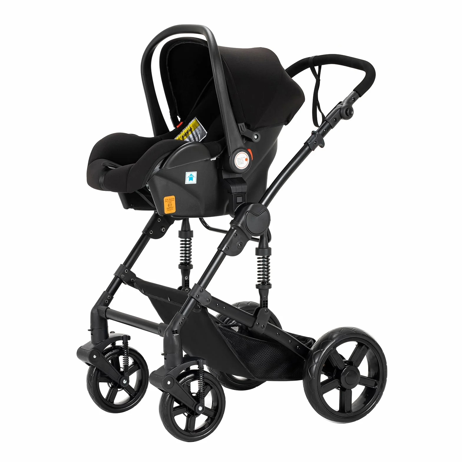 Magic ZC Poussette 3 en 1 Pliable en Un Clic, Trio avec Siège Réversible Bidirectionnelle - Noir