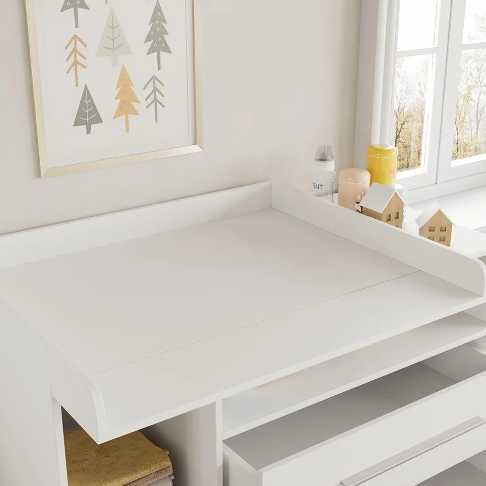 Vicco Commode à Langer Paula Blanc 110x93.5cm Plan à Langer Table à Langer Meuble Rangement