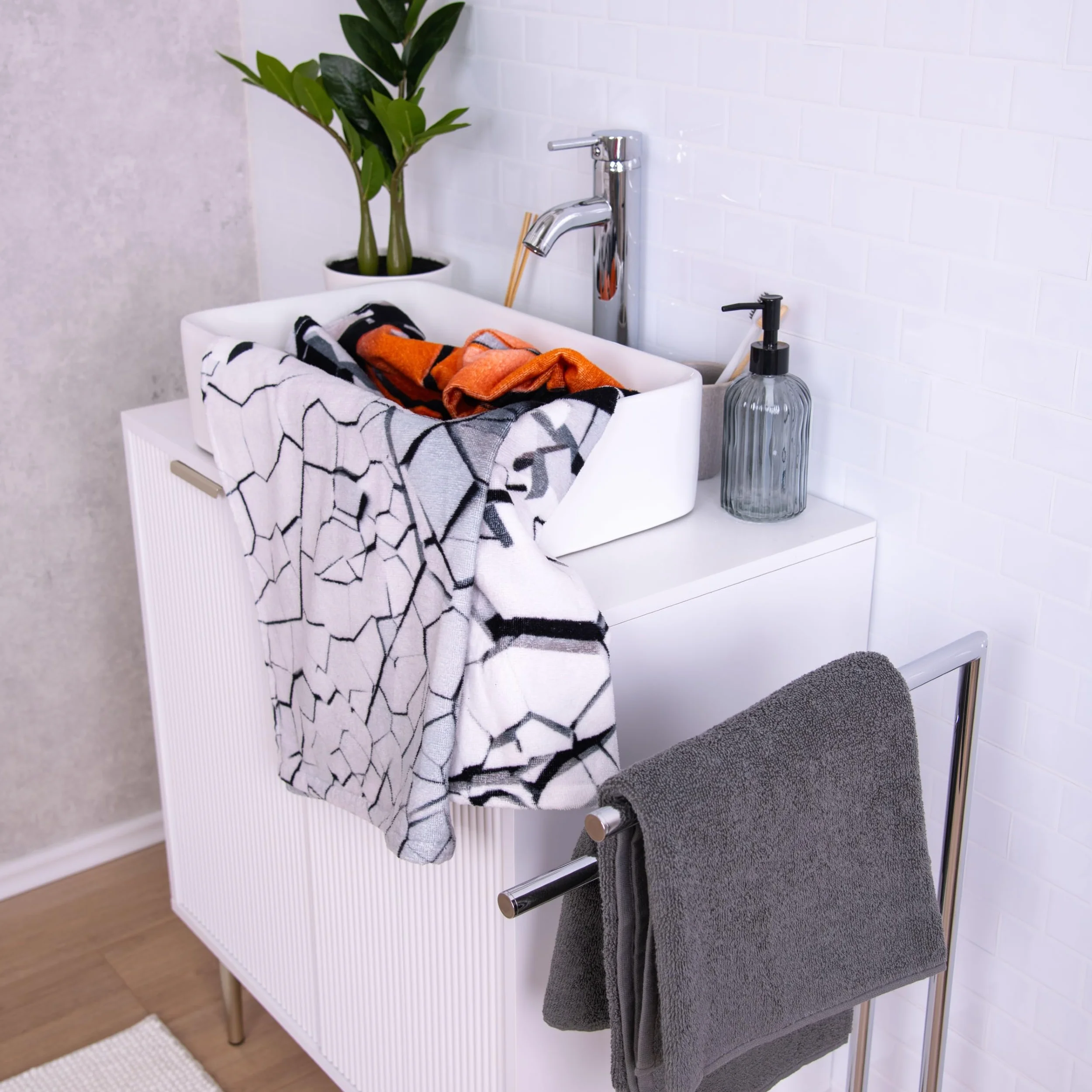 Serviette de Bain Young Collection 3D Basket-Ball 75 x 150 cm 100% Coton Velours Multicolore