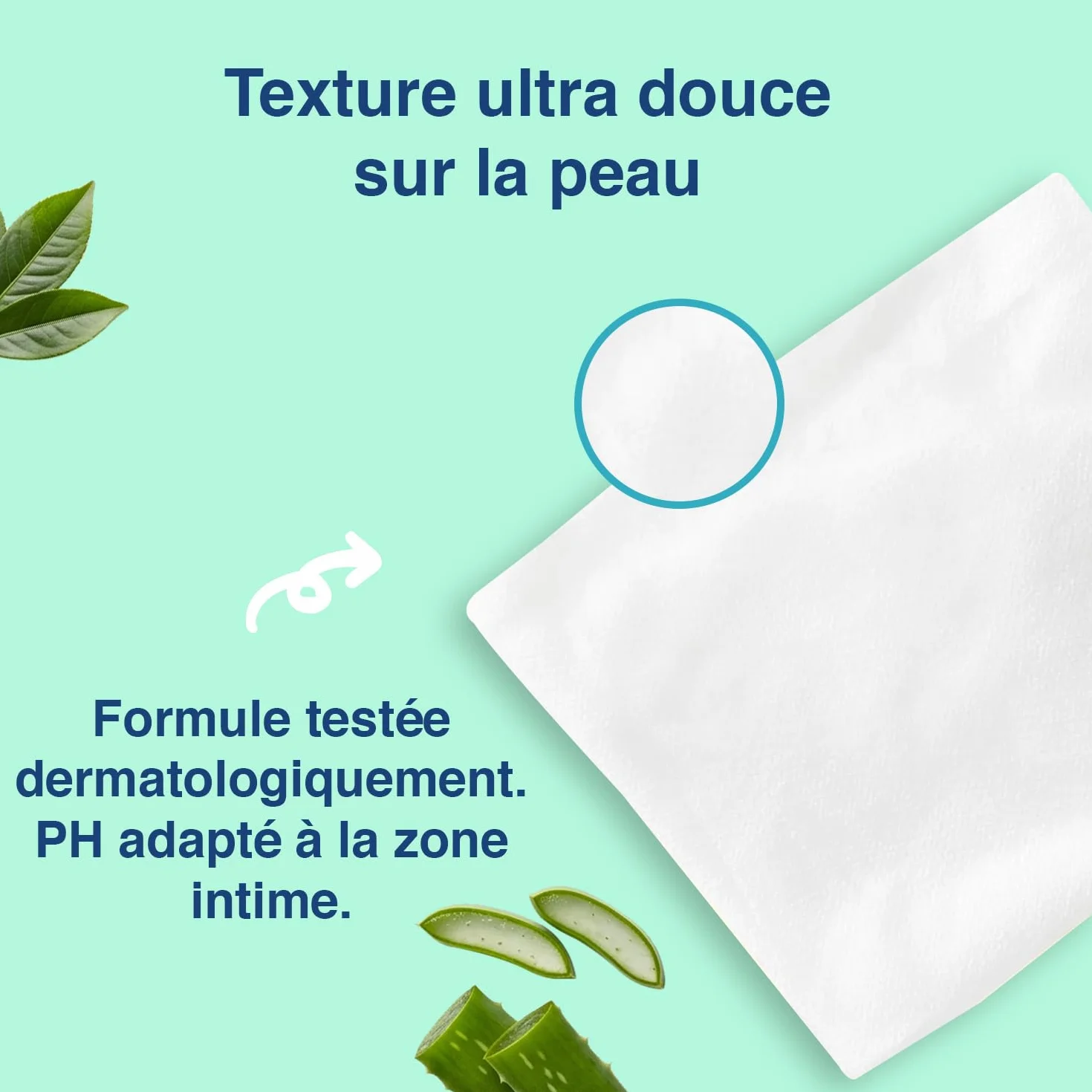 Papier Toilette Humidifié Vert Aloe 40 Feuilles 100% Fibres Végétales PH Neutre Sans Parfum
