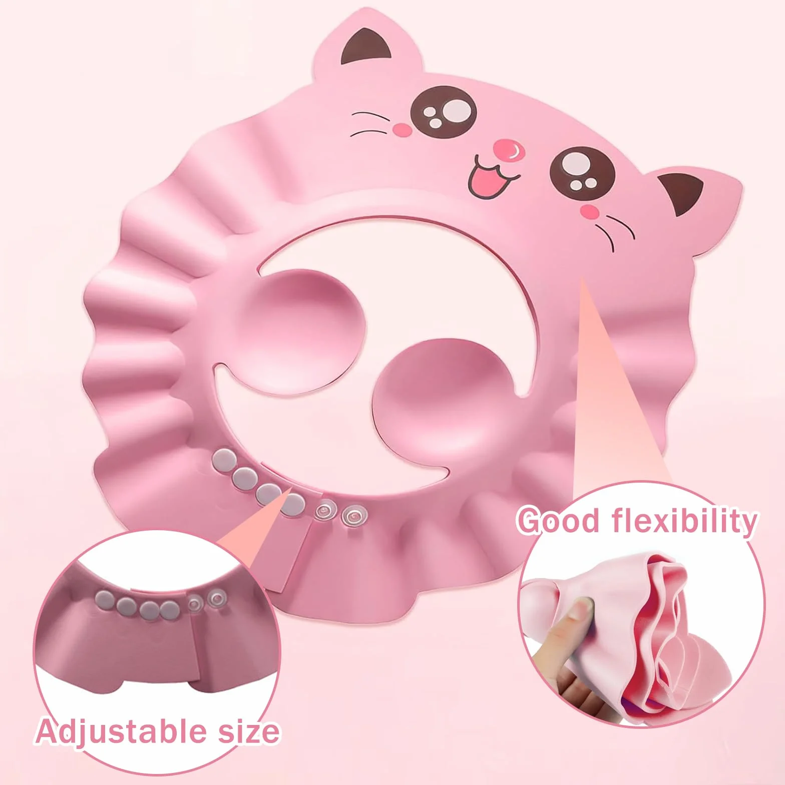 Casquette de bain bébé réglable visière protection yeux visage shampooing