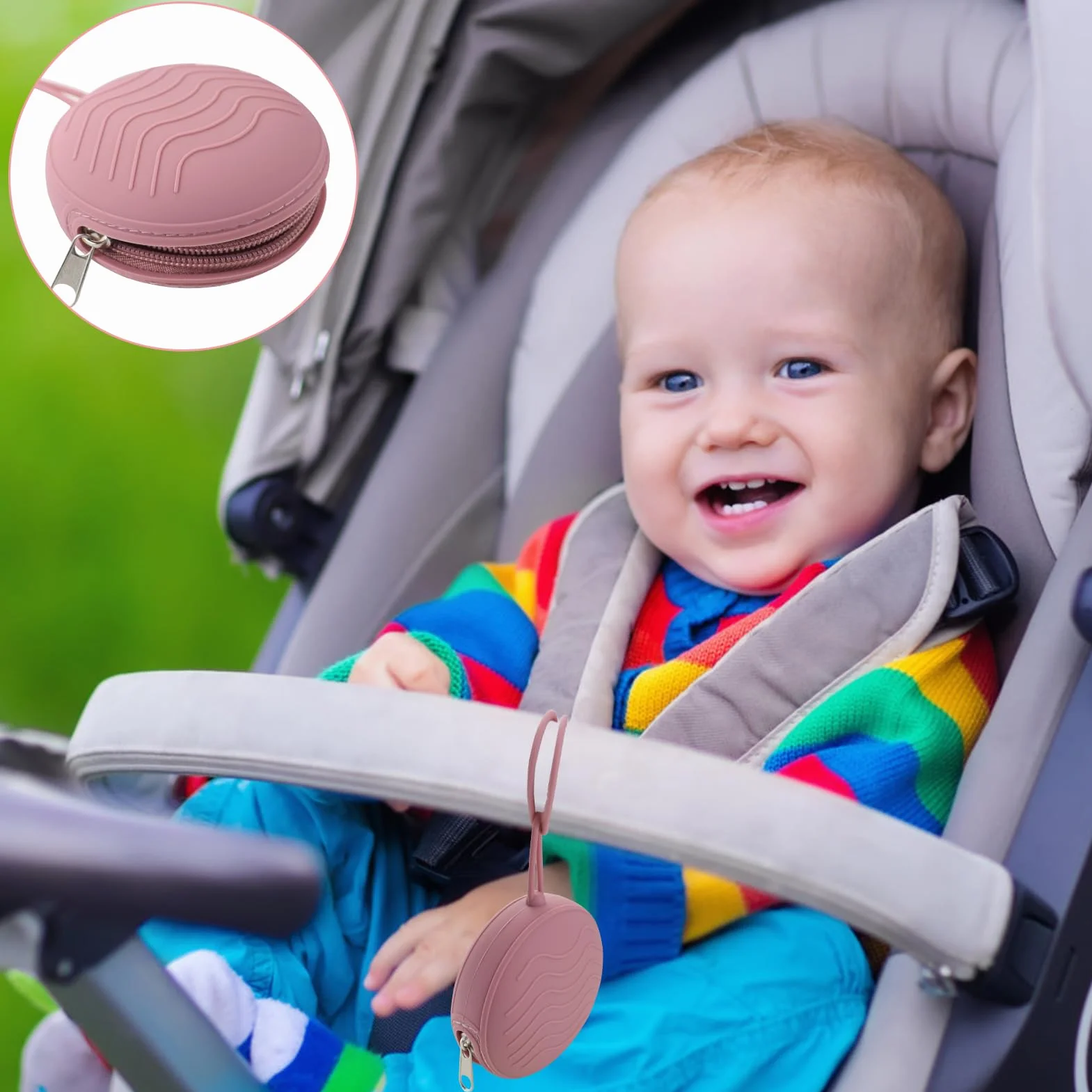 Boite a Sucette Bebe 2 Boîte De Rangement en Silicone pour Sucette Transparent Portable Boîte De Tétine pour Bébé Imperméable Sans BPA Voyage