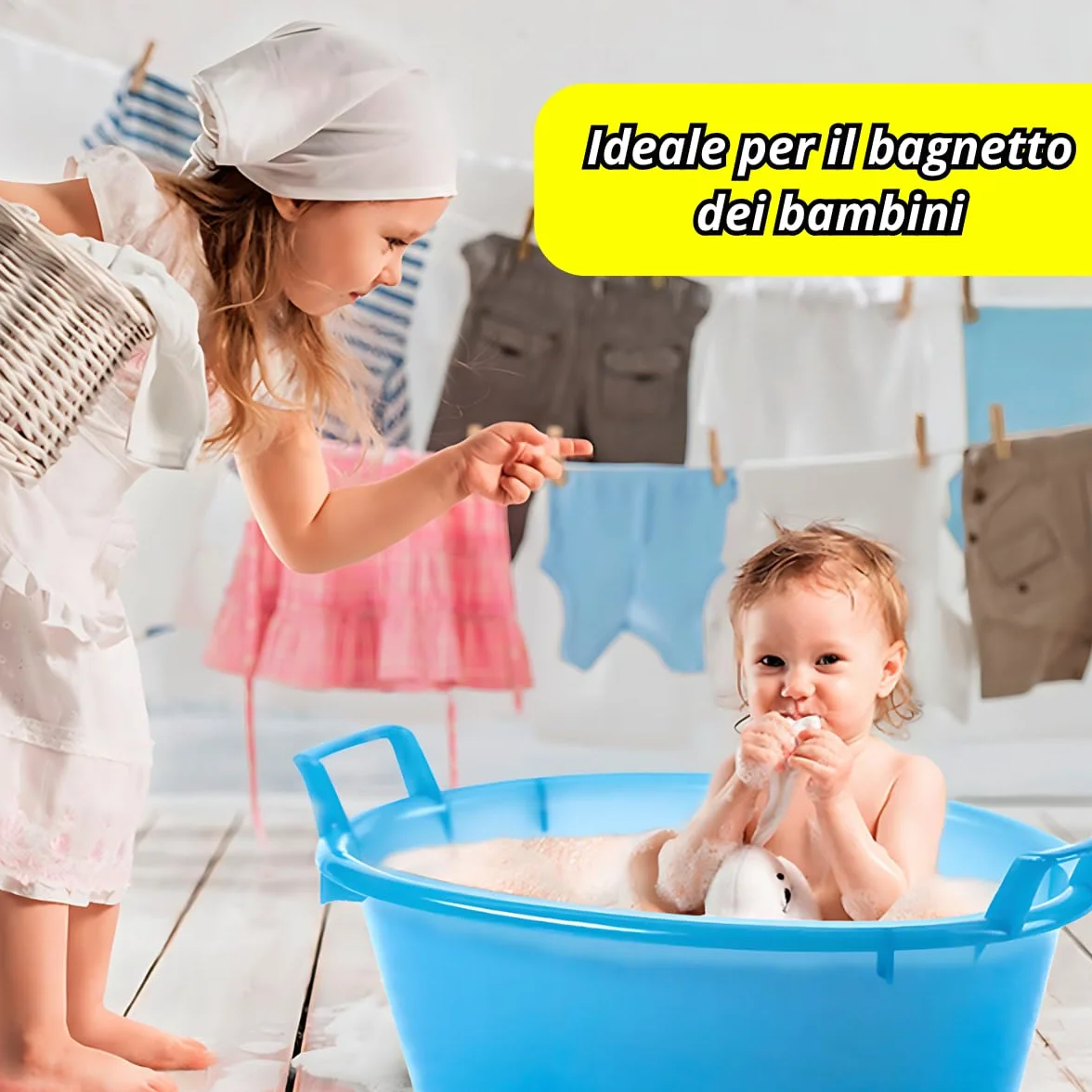 Tomaino Bassine à lessive en plastique rigide ronde 18 l Ø 45 cm Conteneur à linge multifonction