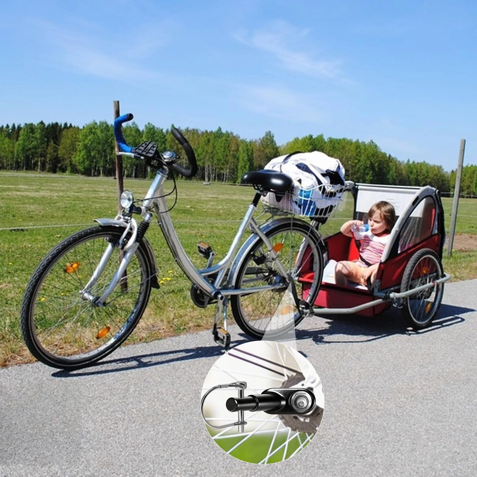 Adaptateur universel d'attelage de remorque de vélo pour chien et poussette