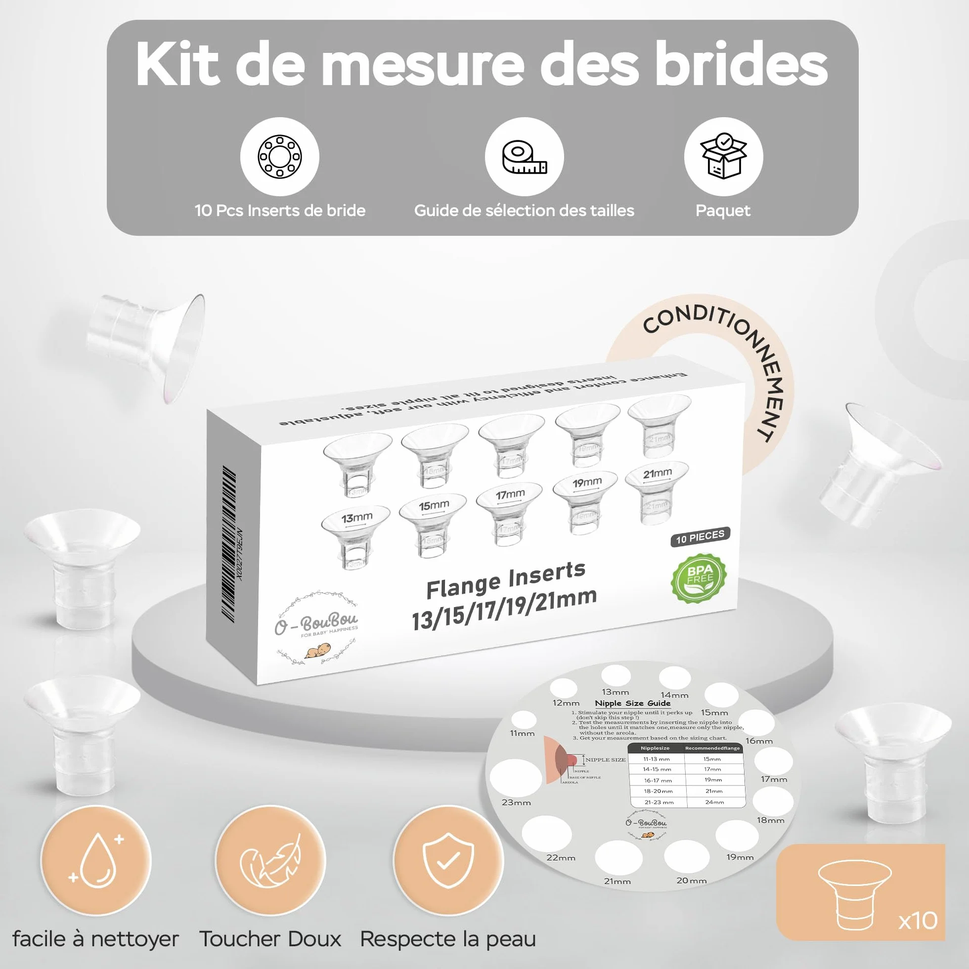 Momcozy S9 S12 Pro M5 Inserts de Bride sans BPA 13-21mm Compatible 24mm