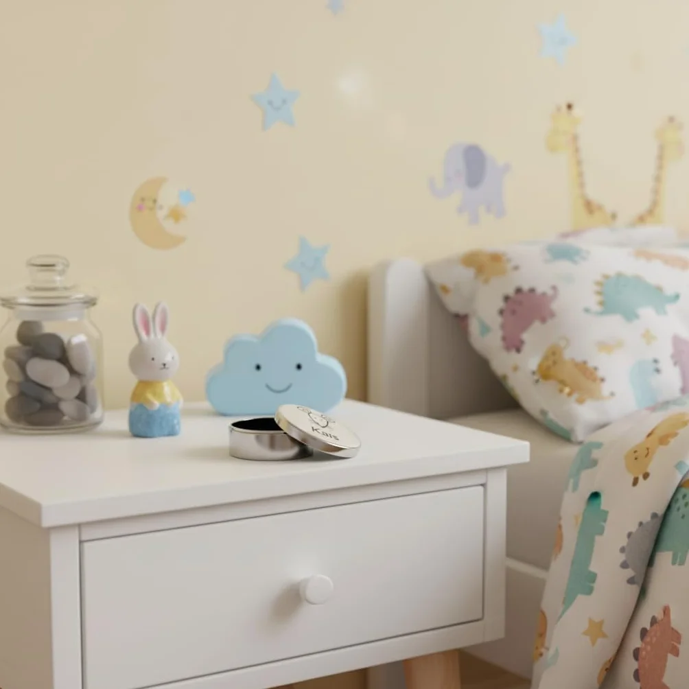 Amikado Boîte à Dents Personnalisée Enfant Argentée – Souris Gravée avec Prénom – Cadeau Souvenir Dent de Lait