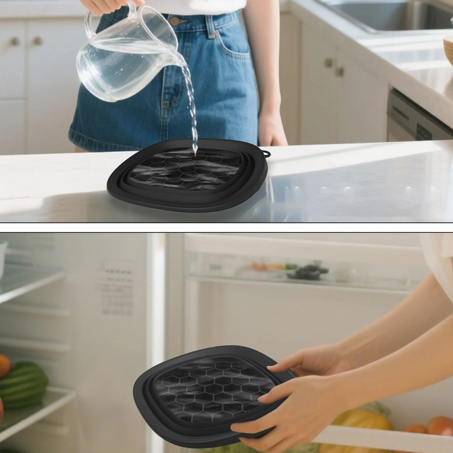 Bol De Visage Pour Glace Avec Ice-tray Intégré, Bol À Glace En Silicone Pour Visage, Bassin De Lavage En Silicone Portable Pliable