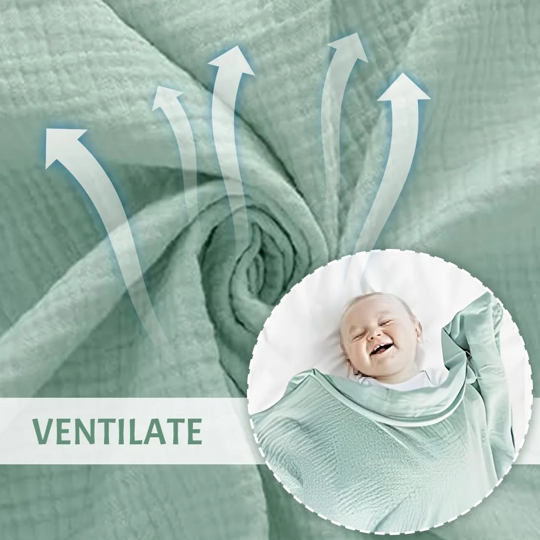 SULIUDAJI Tablier Allaitement Bebe Coton Douce Respirante Ajustable 100x65cm Vert Pois
