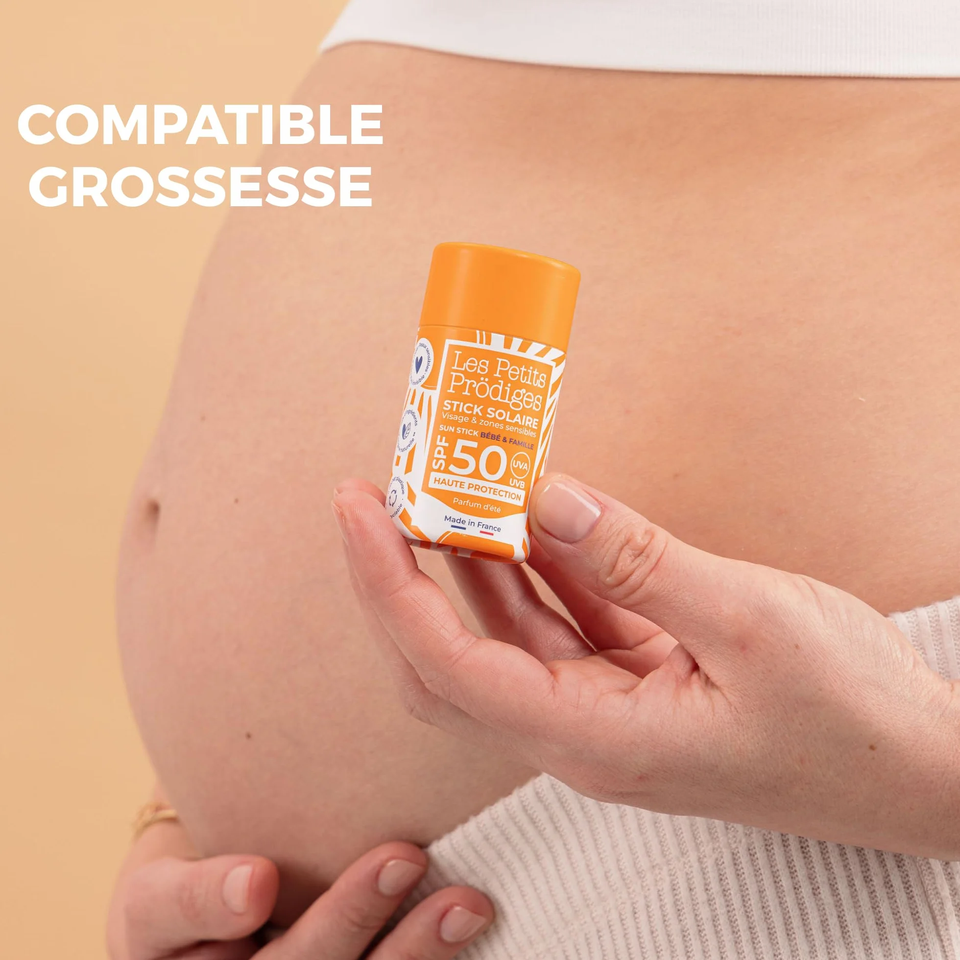 LES PETITS PRODIGES Stick Solaire Visage SPF 50 Ski Très Haute Protection UVA UVB Hydratant Apaisant Tube carton recyclable Éco-conçu Vegan Fabriqué France 15g