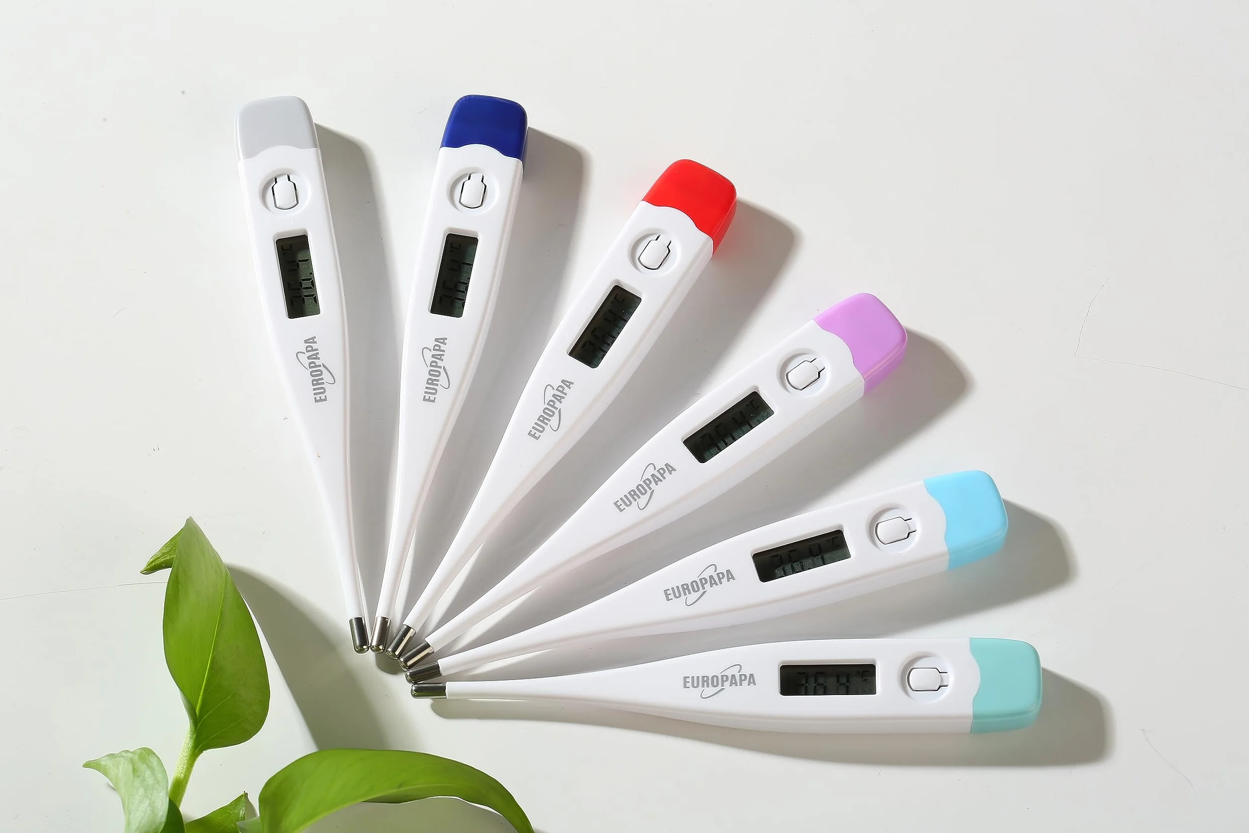 EUROPAPA Thermomètre numérique bébé enfant adulte oral axillaire rectal étanche alarme fièvre Violet