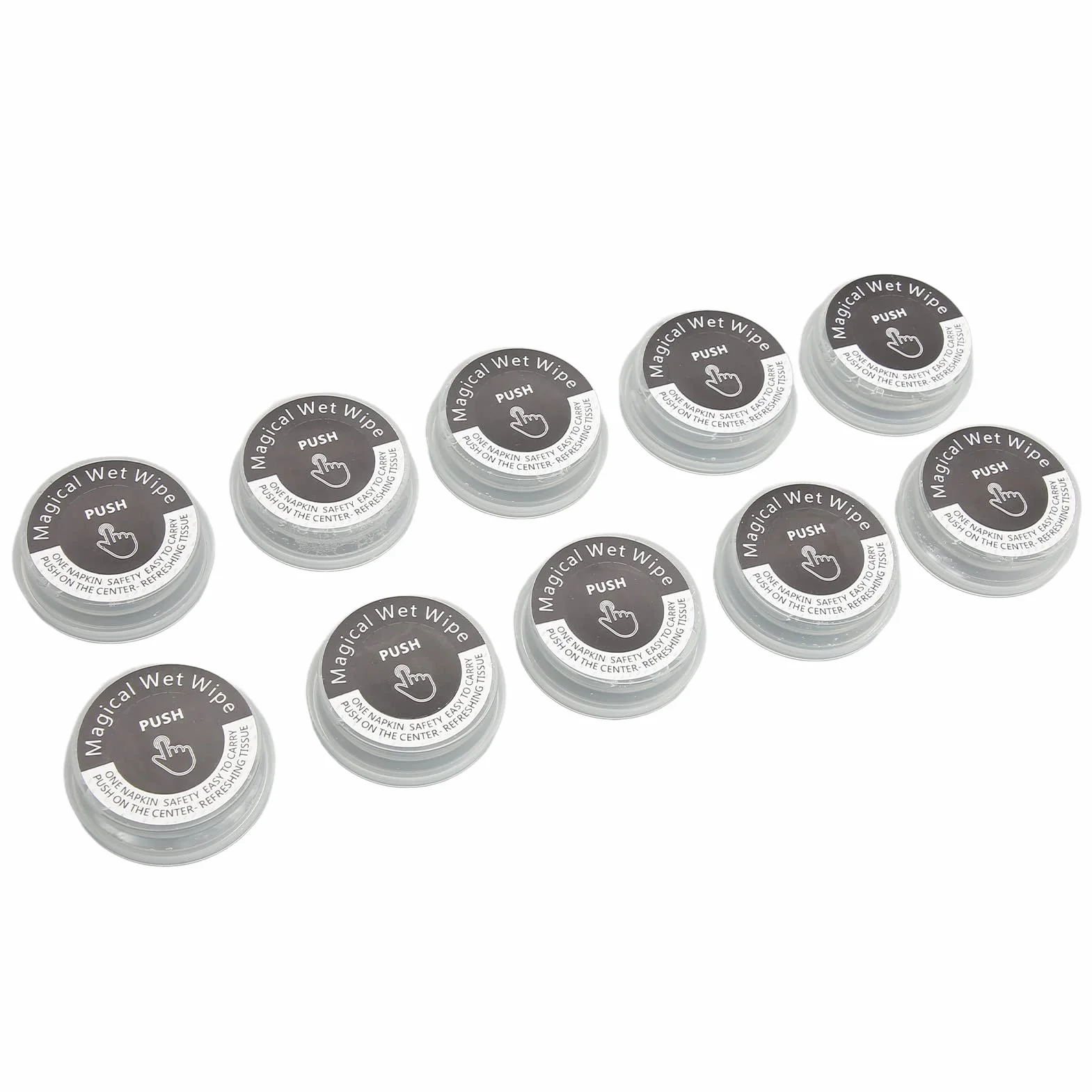 Lingettes pour les Mains Jetables, Mouchoirs Humides Compressés Individuels Portables 10pcs