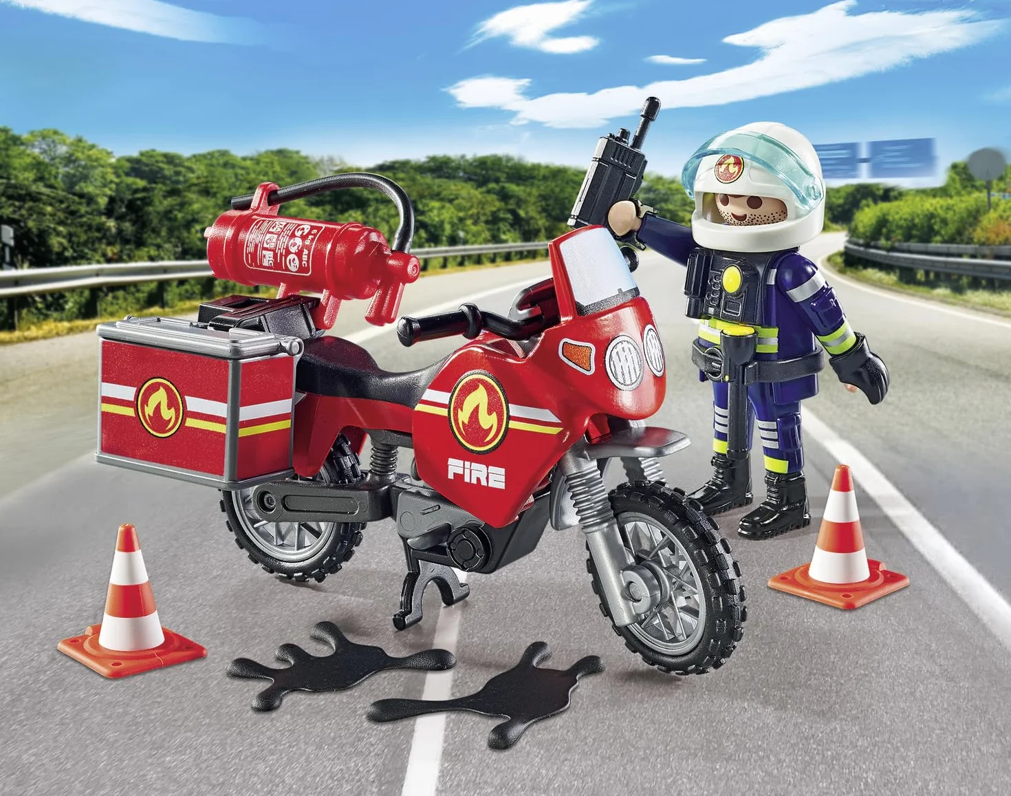 Playmobil 71466 Pompier et Moto - Action Heroes - Ville & Métiers - Dès 4 Ans