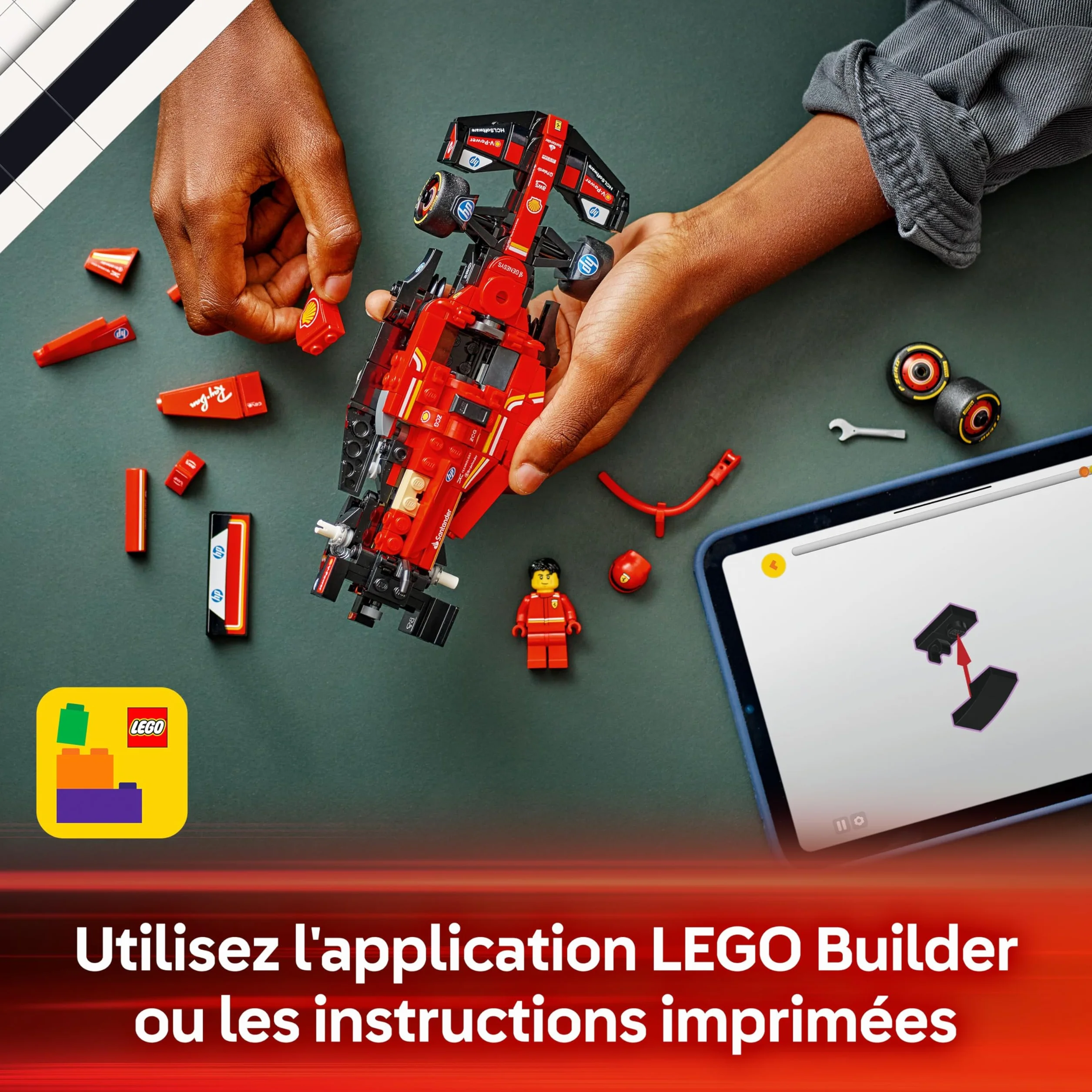 LEGO Speed Champions Ferrari SF-24 F1 Voiture de Course - Jeu de Construction avec Minifigurine Pilote 77242