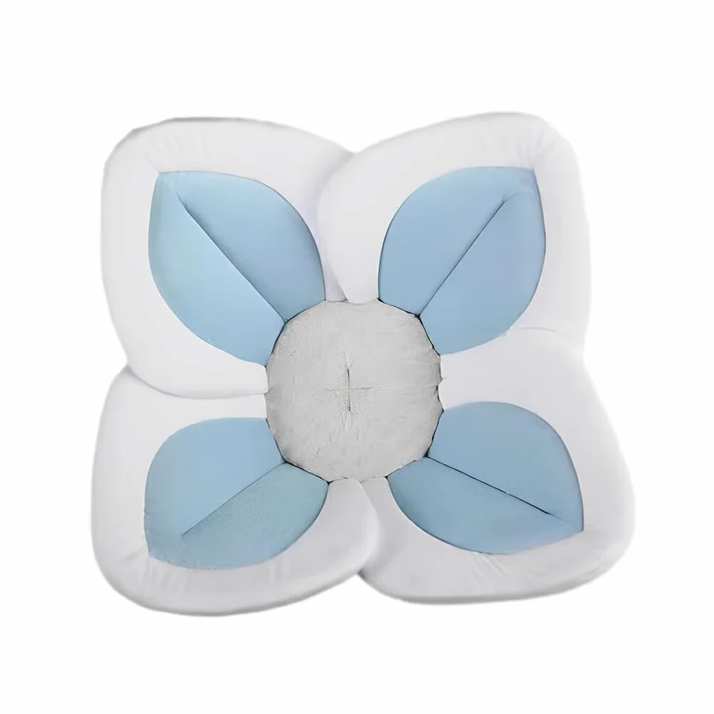 Coussin de Bain Bébé 80cm, Siège de Bain en Maille, Tissu Doux, Blanc