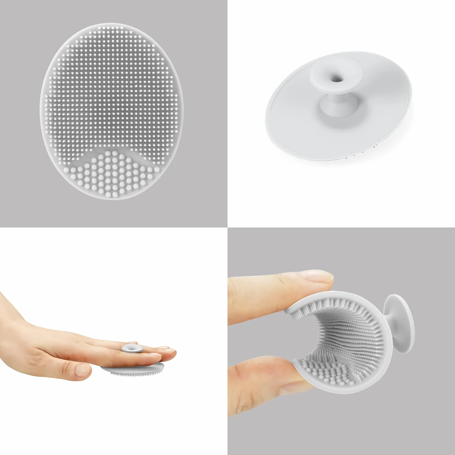 PandaEar Tasse de Rinçage Bébé Silicone Rinçeur Shampoing 2 Brosses Croûtes Lait Rose