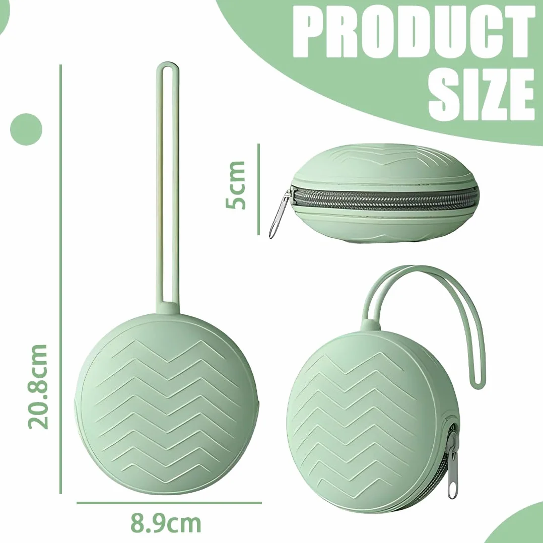 Boîte à tétine en silicone bébé pour 2 sucettes, duo avec anse flexible, vert