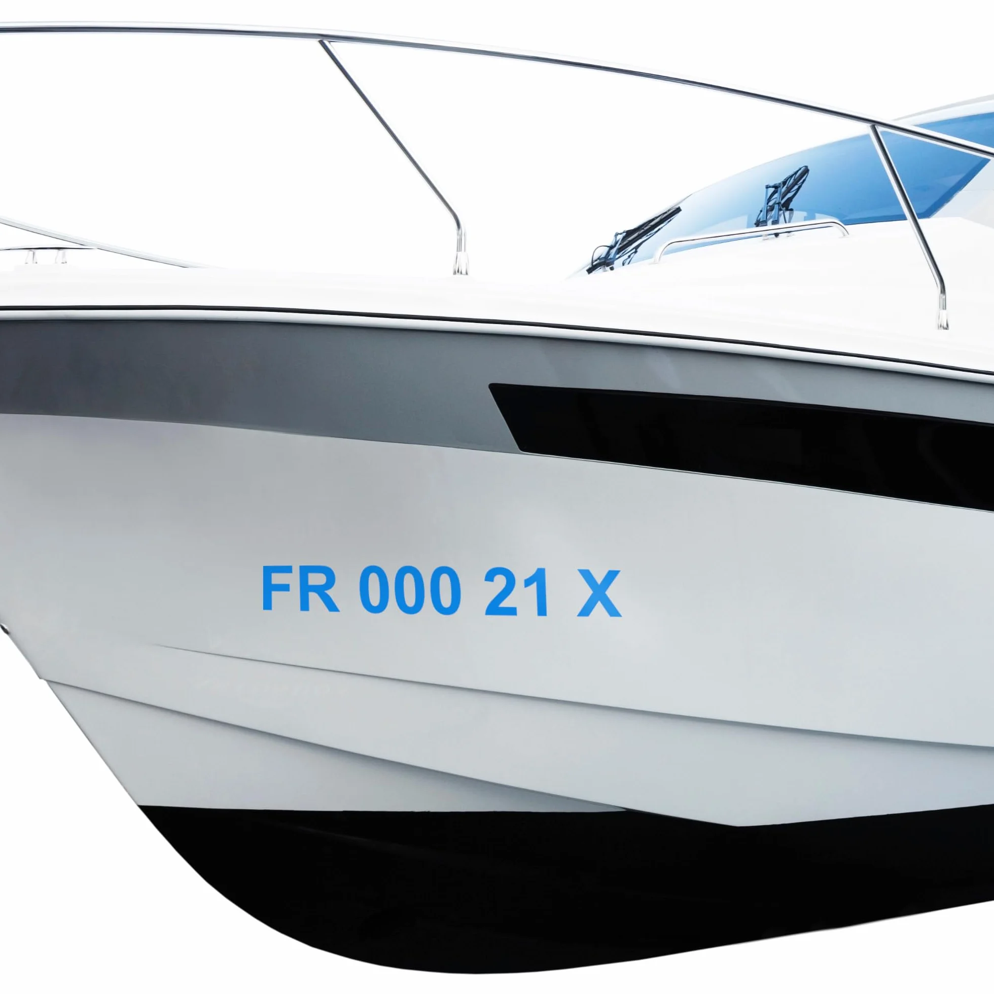 Autocollant Personnalisable Immatriculation Bateau x2 - Résistant Eau de Mer et UV pour Bateau, Jet Ski, Voilier