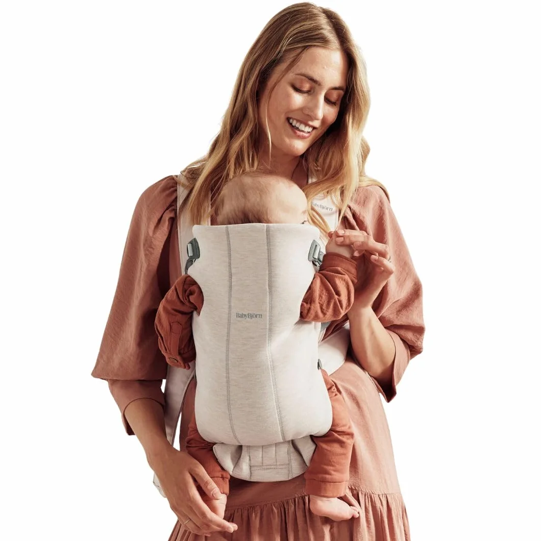 BabyBjörn Porte-bébé Mini Jersey 3D Beige clair