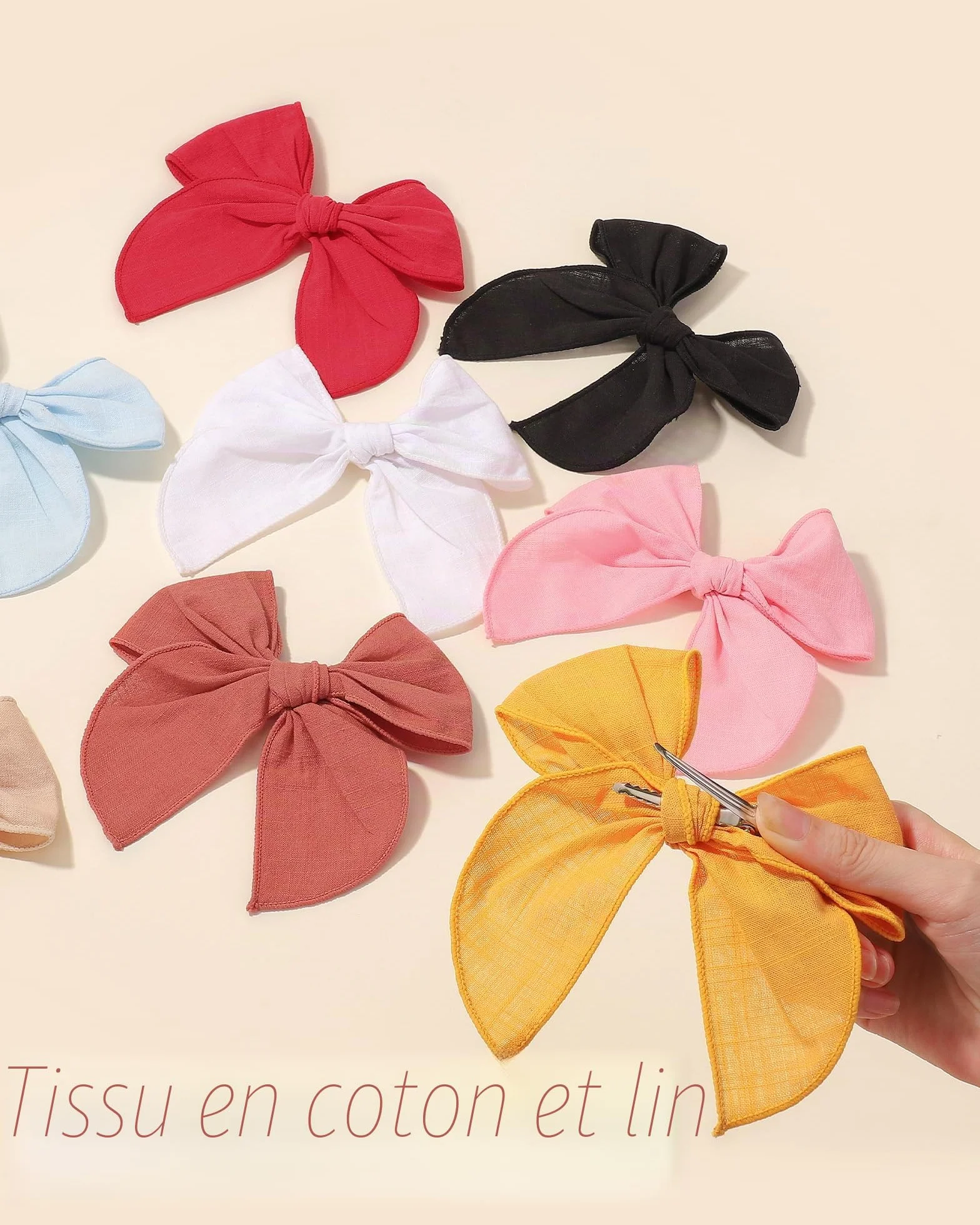 Barrettes à cheveux doublées pour bébé fille lot de 8