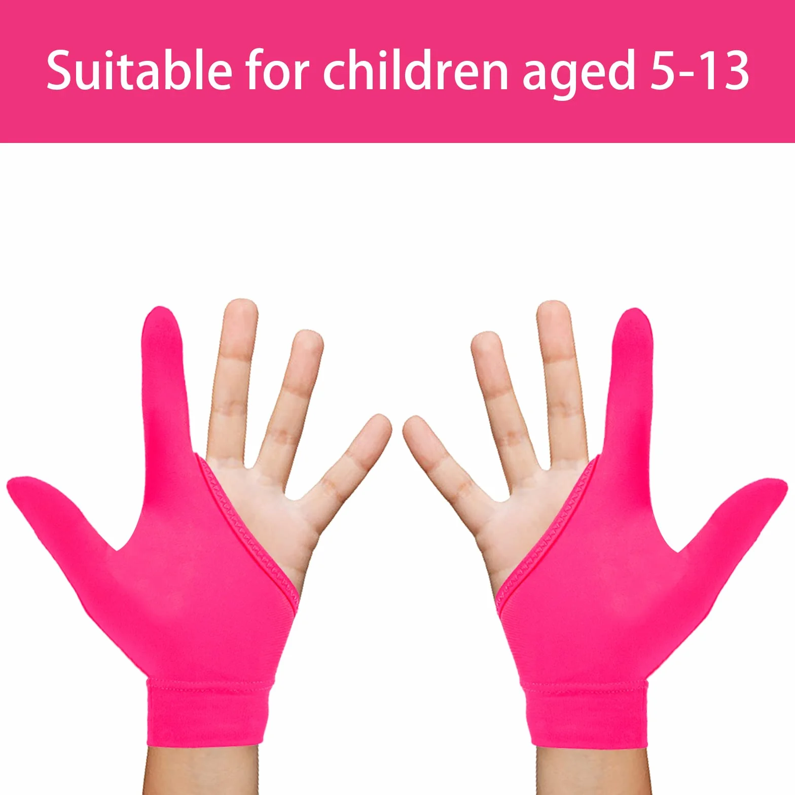 Gants de protection pour le pouce - Lot de 4 - Compression respirants - Anti-succion - Enfants - Rose